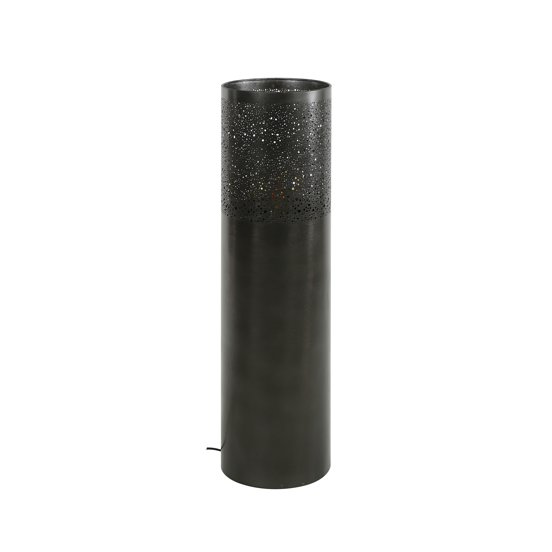 Stehlampe Industrial Zylinder Schwarz Nickel in drei Größen