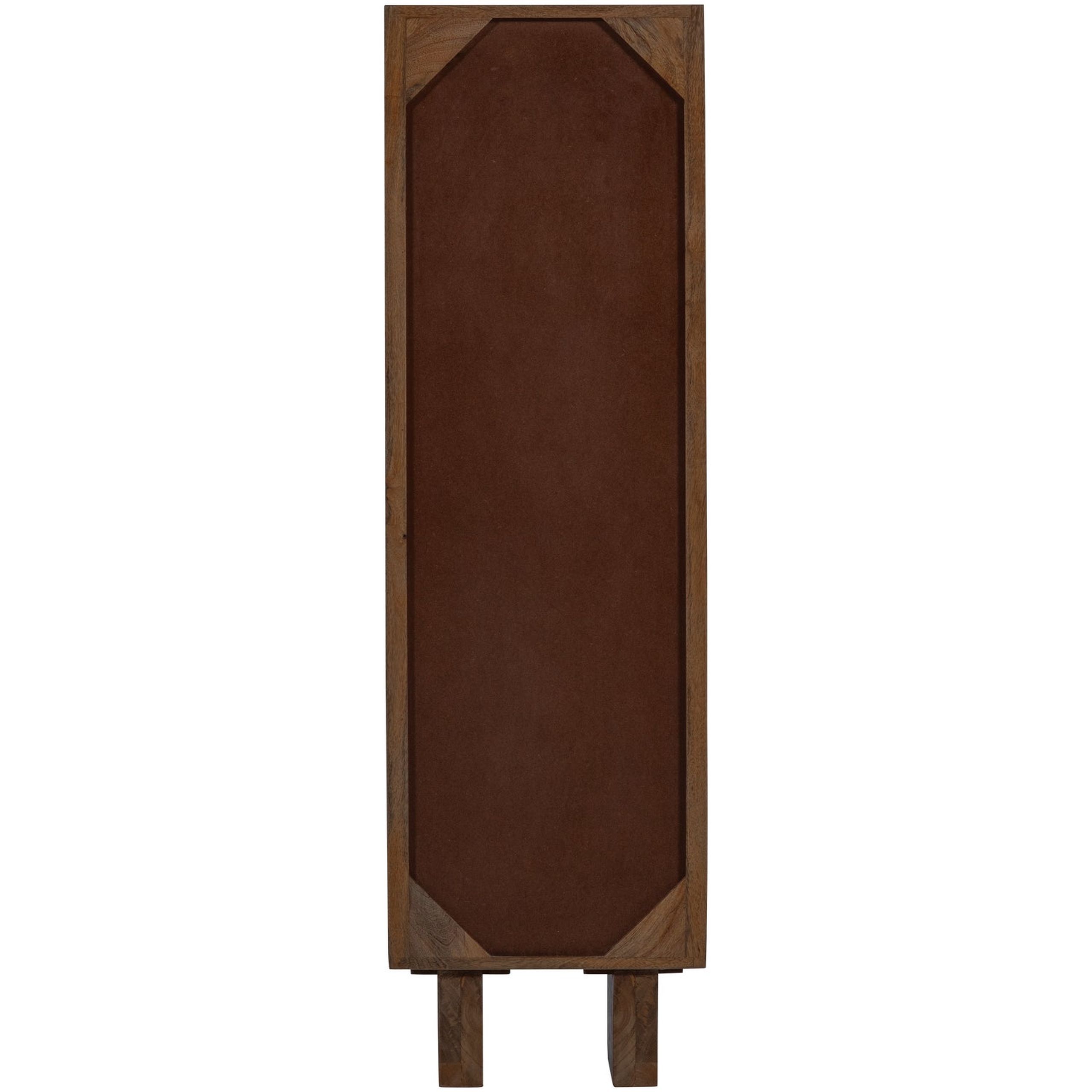 Retro Vitrine Kella Mangolzholz schmal Braun