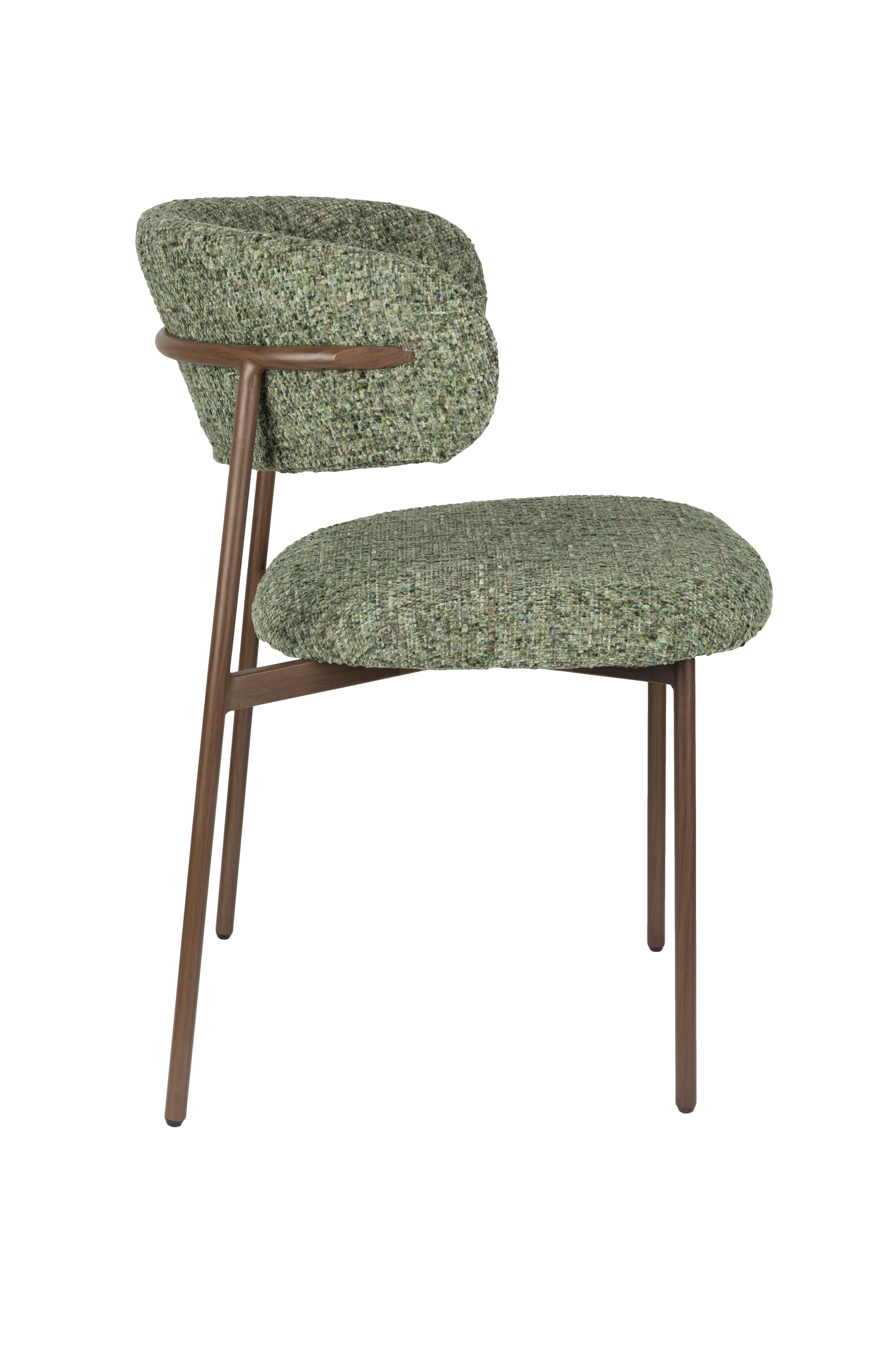 2er Set Retro Esszimmerstühle Claes Walnussholzoptik Grün