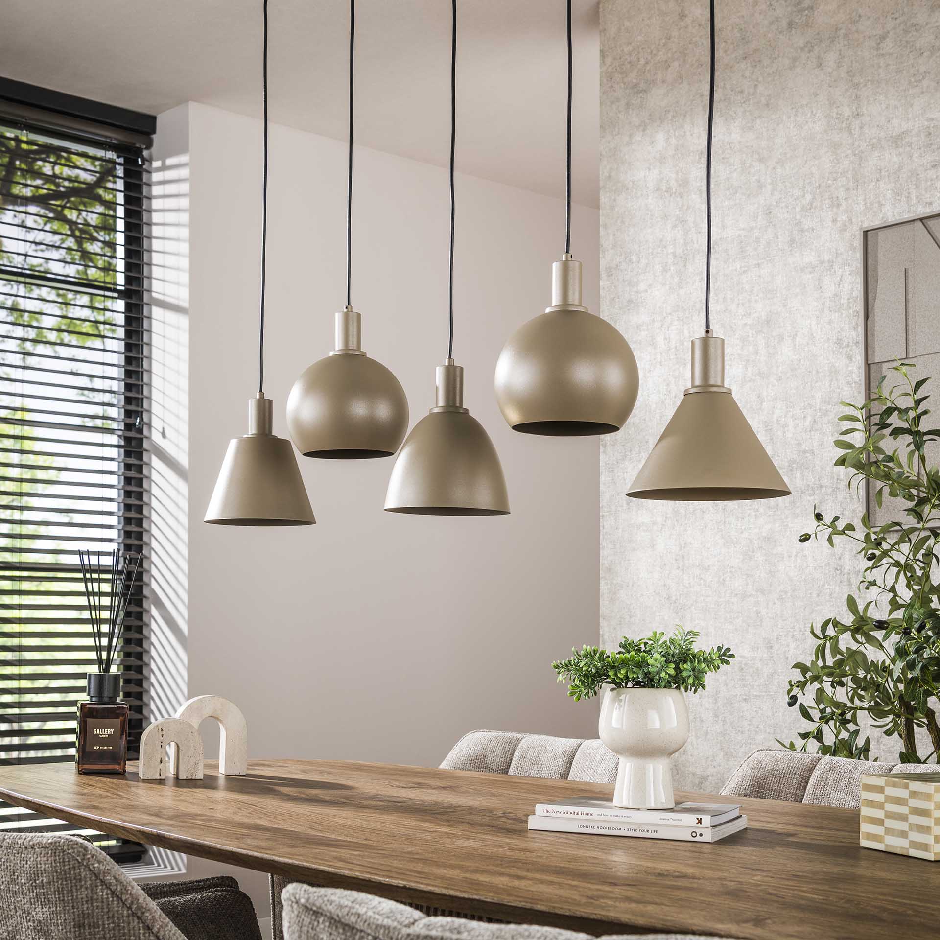 Industrial Hängelampe Metallo Beige mit unterschiedlichen Schirmen