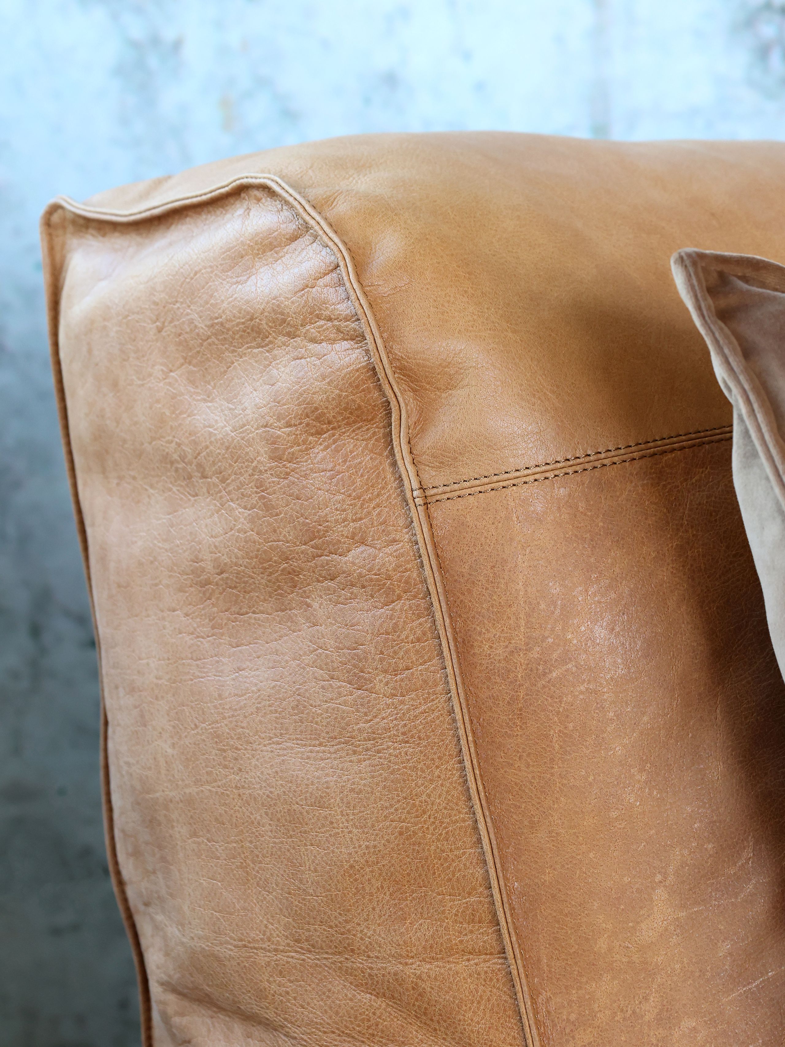 Retro Lounger Sitzsack Sessel Alexandre Echtleder