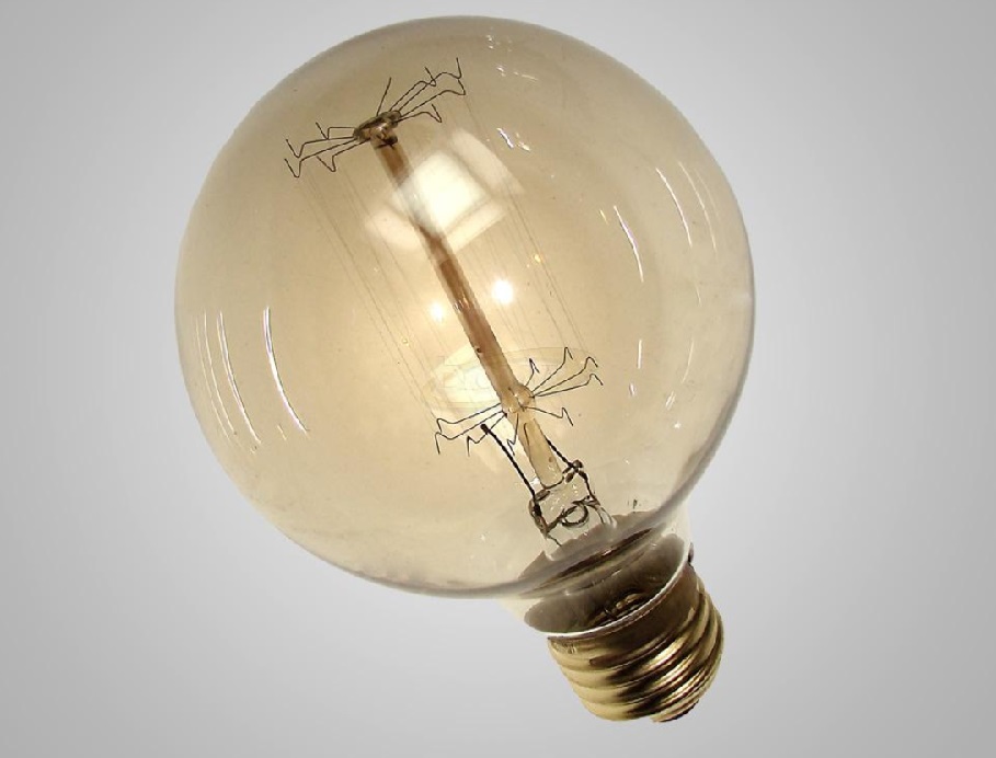 2er Set Glühfadenlampe 125er Globus 40W "Squirrel Cage" Vintage E27 Kohlefadenglühbirne Edison