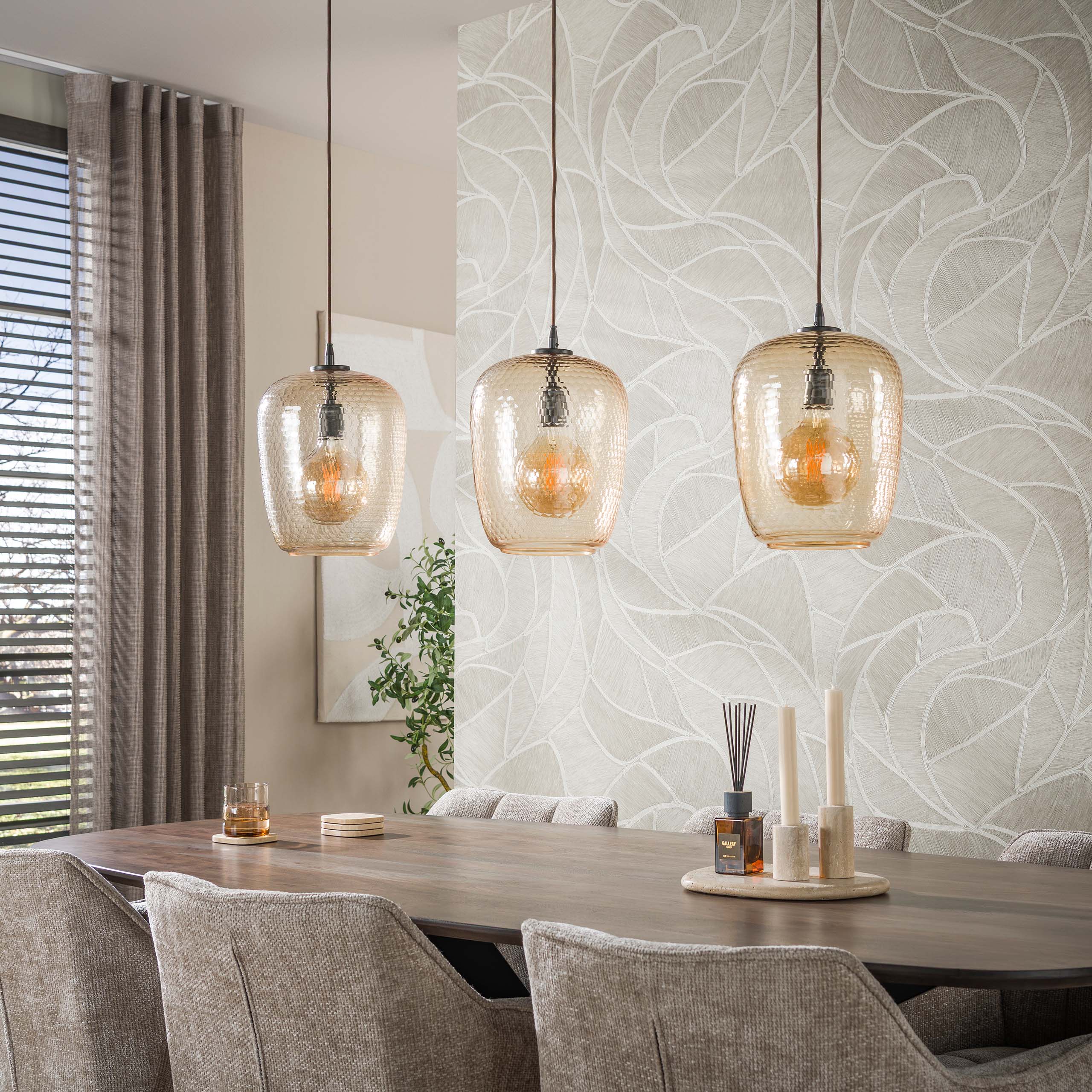 Hängelampe Pendelleuchte Honeycomb Glas Bernstein