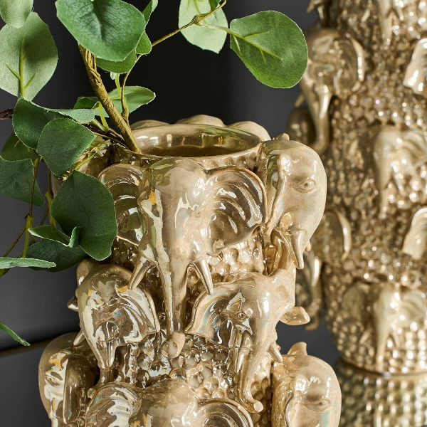 Deko Vase Jumbo Gold Elfenbeinfarben Steingut Größe M Deko Vase Jumbo Gold Elfenbeinfarben Steingut Größe M