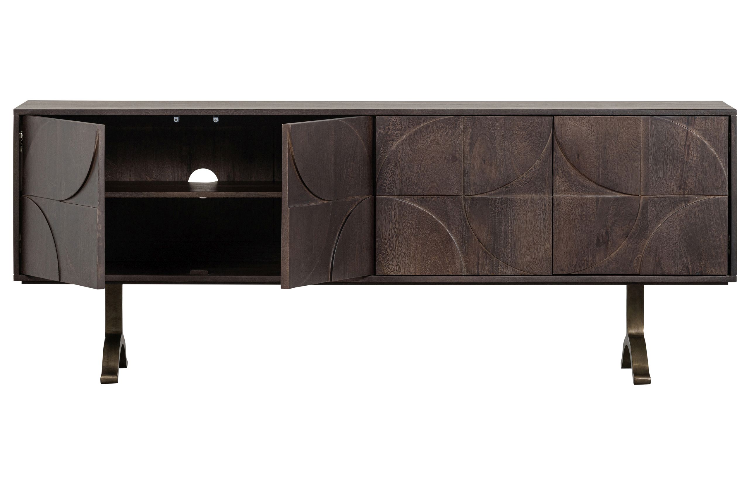 Retro Sideboard TV-Board Draw Mangoholz Walnuss-Finish