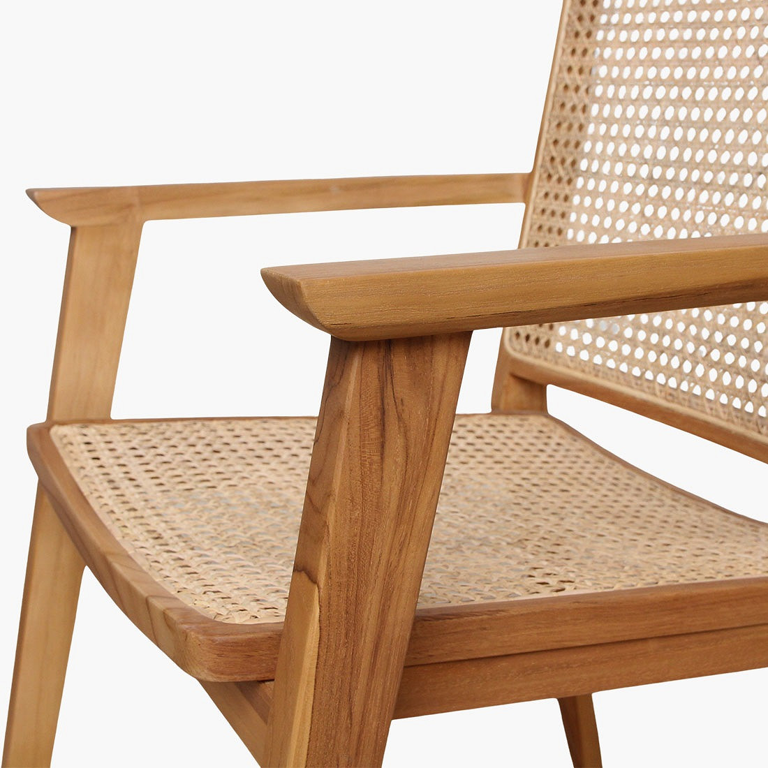 Esszimmerstuhl Armlehnstuhl Nova Teak Rattan Wiener Geflecht