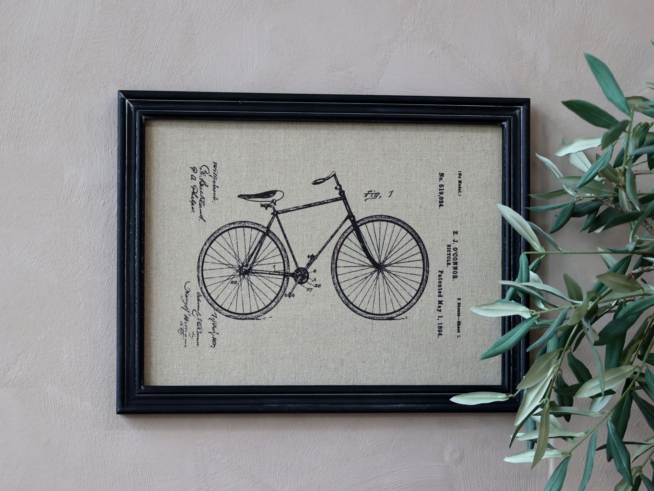 Wandbild Vintage Fahrrad Schwarzer Rahmen
