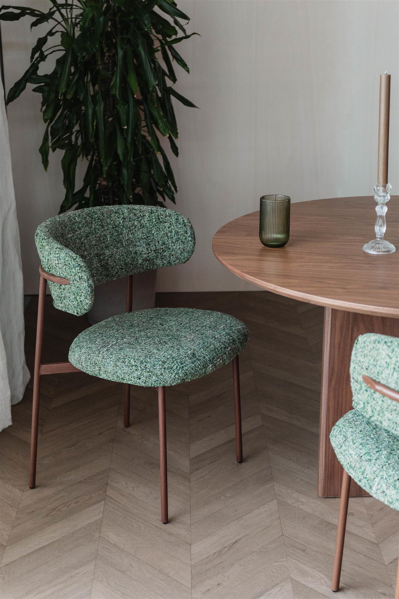 2er Set Retro Esszimmerstühle Claes Walnussholzoptik vier Farben