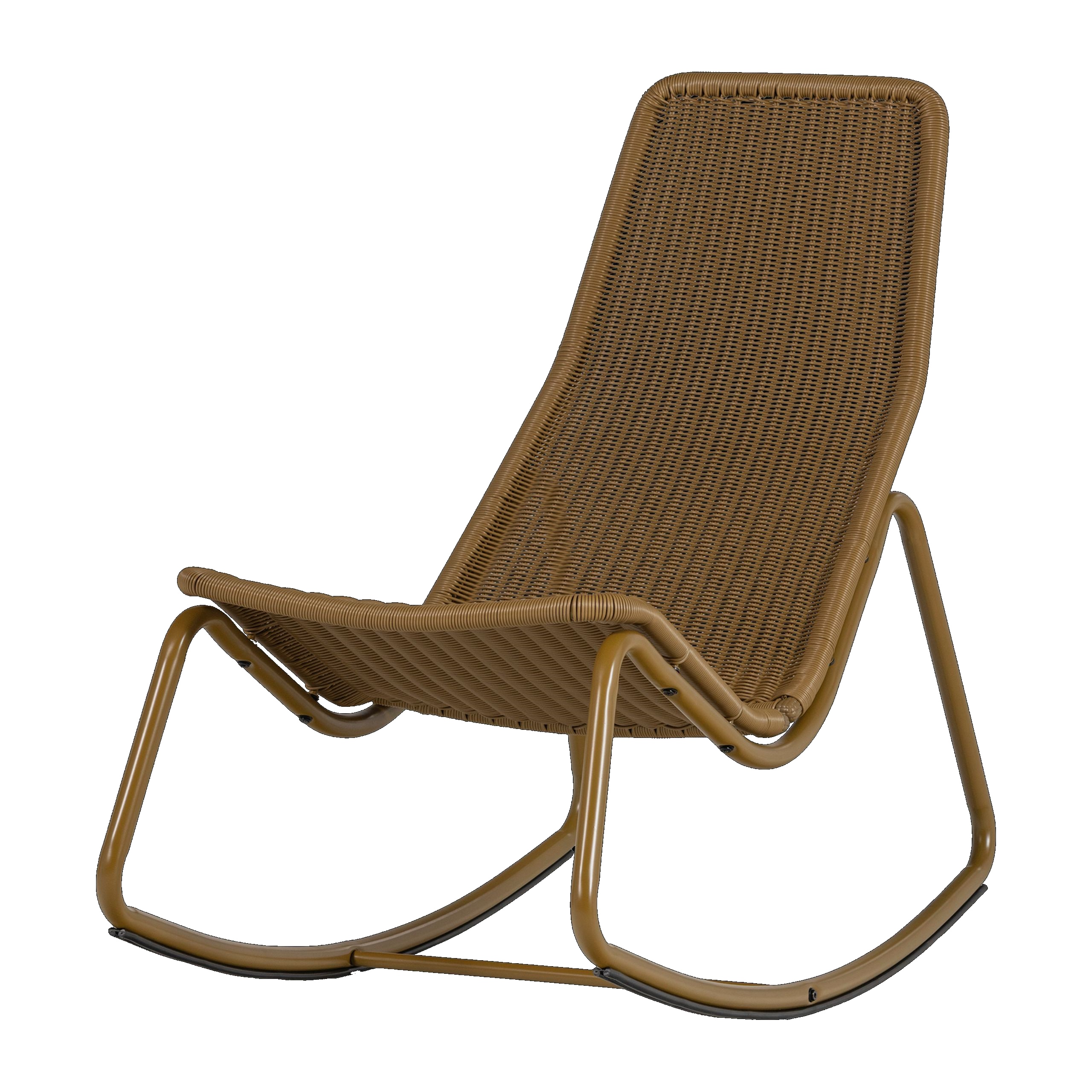 Retro Schaukelstuhl Tom Outdoor Metallgestell Honiggelb