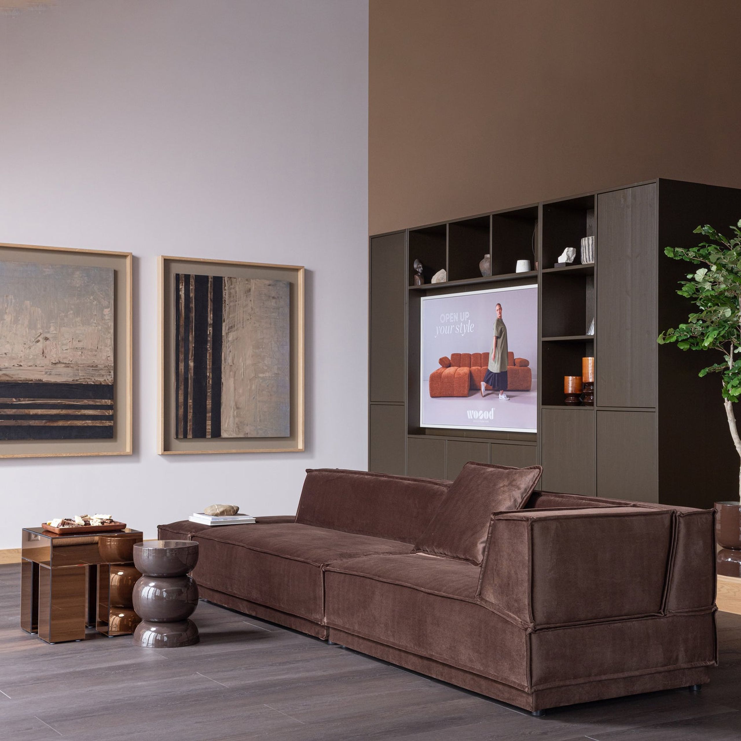 Retro Couchtisch Beistelltisch Mirrox Spiegelglas Braun 