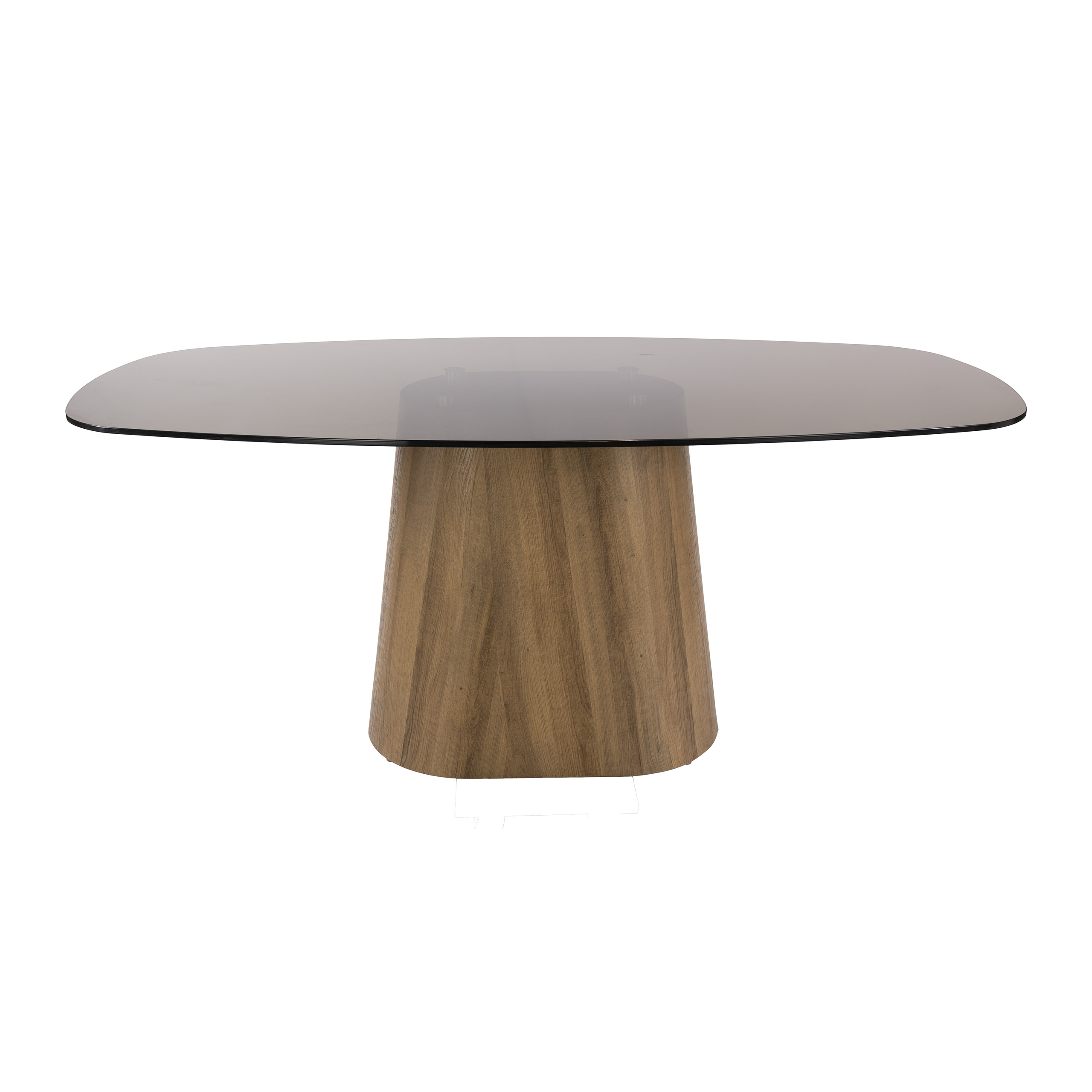 Retro Esstisch Tinto Centro 180 cm Rauchglas Eichenoptik