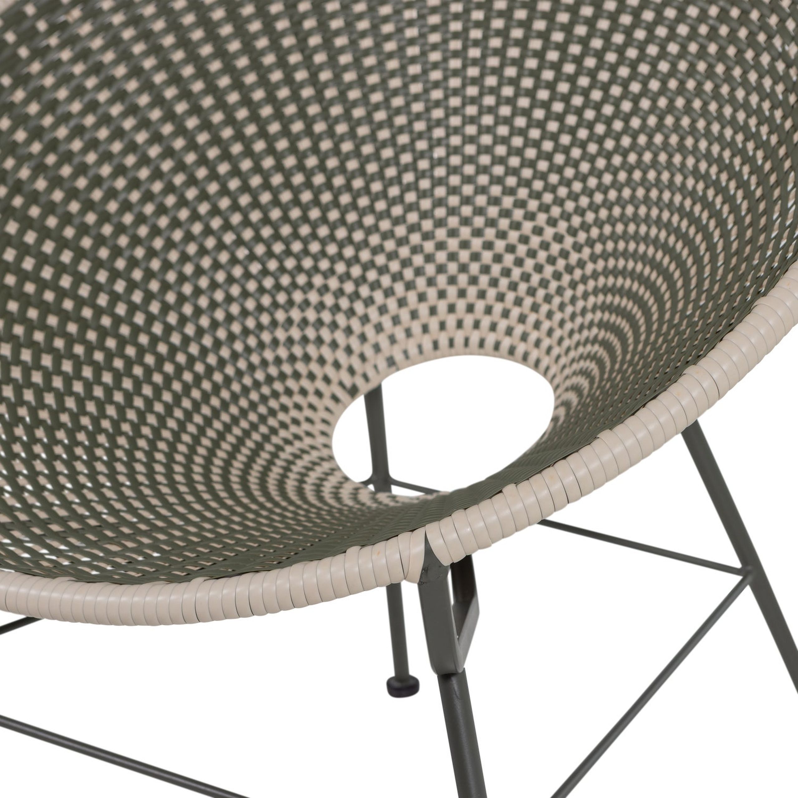 Retro Rattansessel Kazoun PE-Rattan In/Outdoor Grün