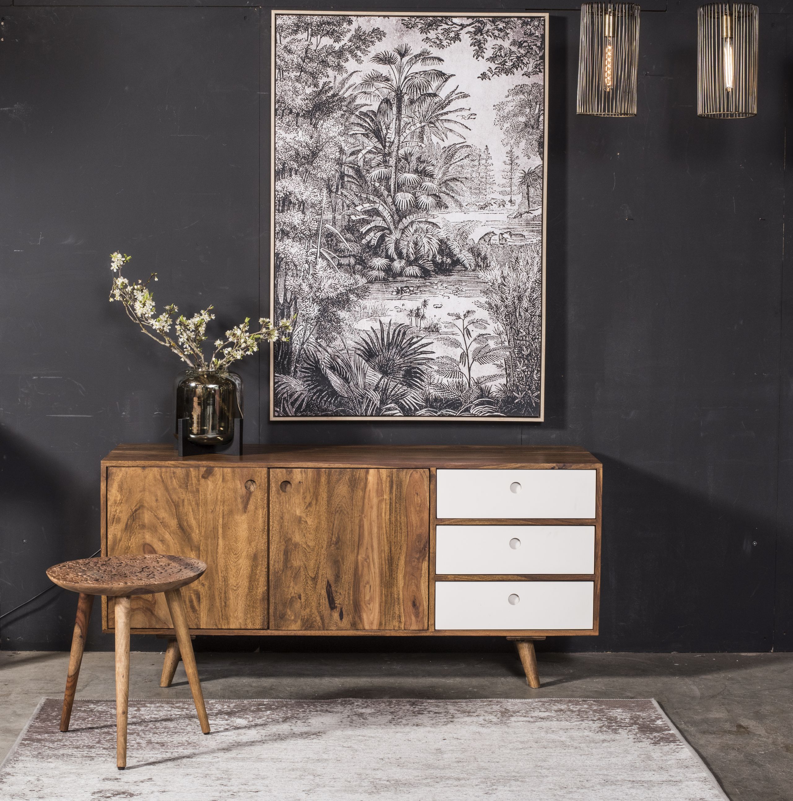 Sideboard Vintage Oslo Kommode Sheesham Massivholz 140