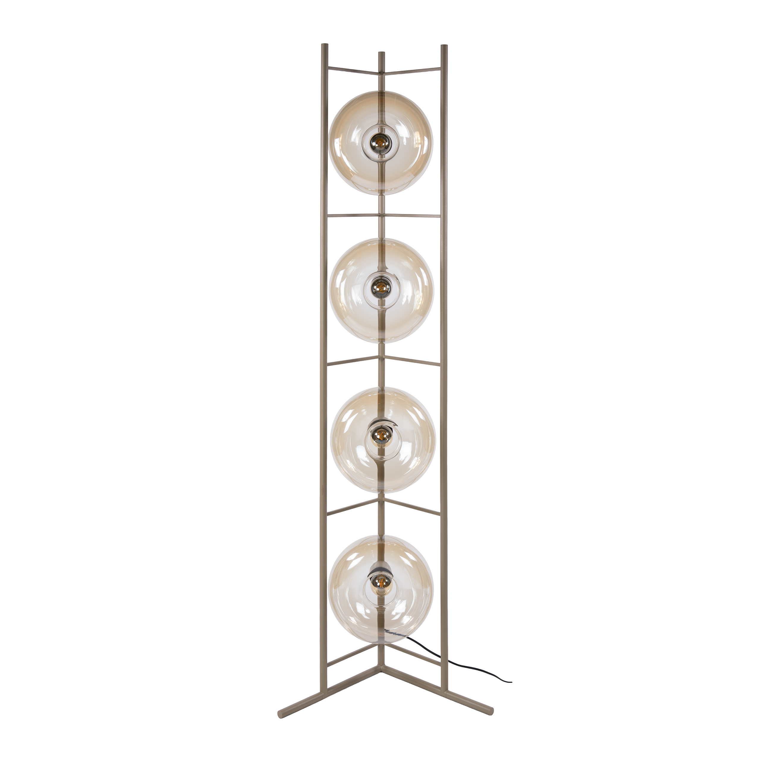 Retro Stehlampe El Sol Beige Metall Glas