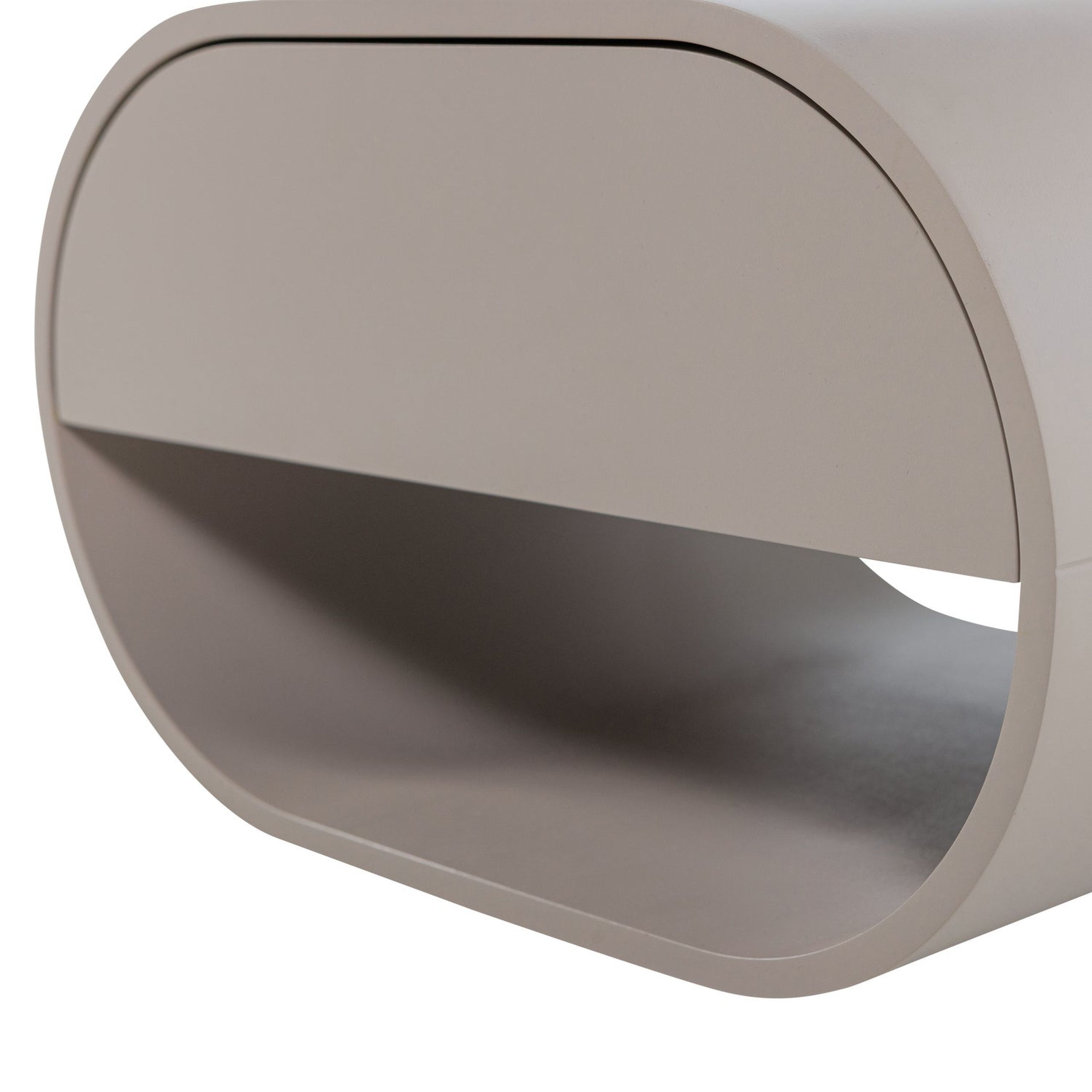 Retro Nachttisch Momo abgerundet Wandmontage Sand