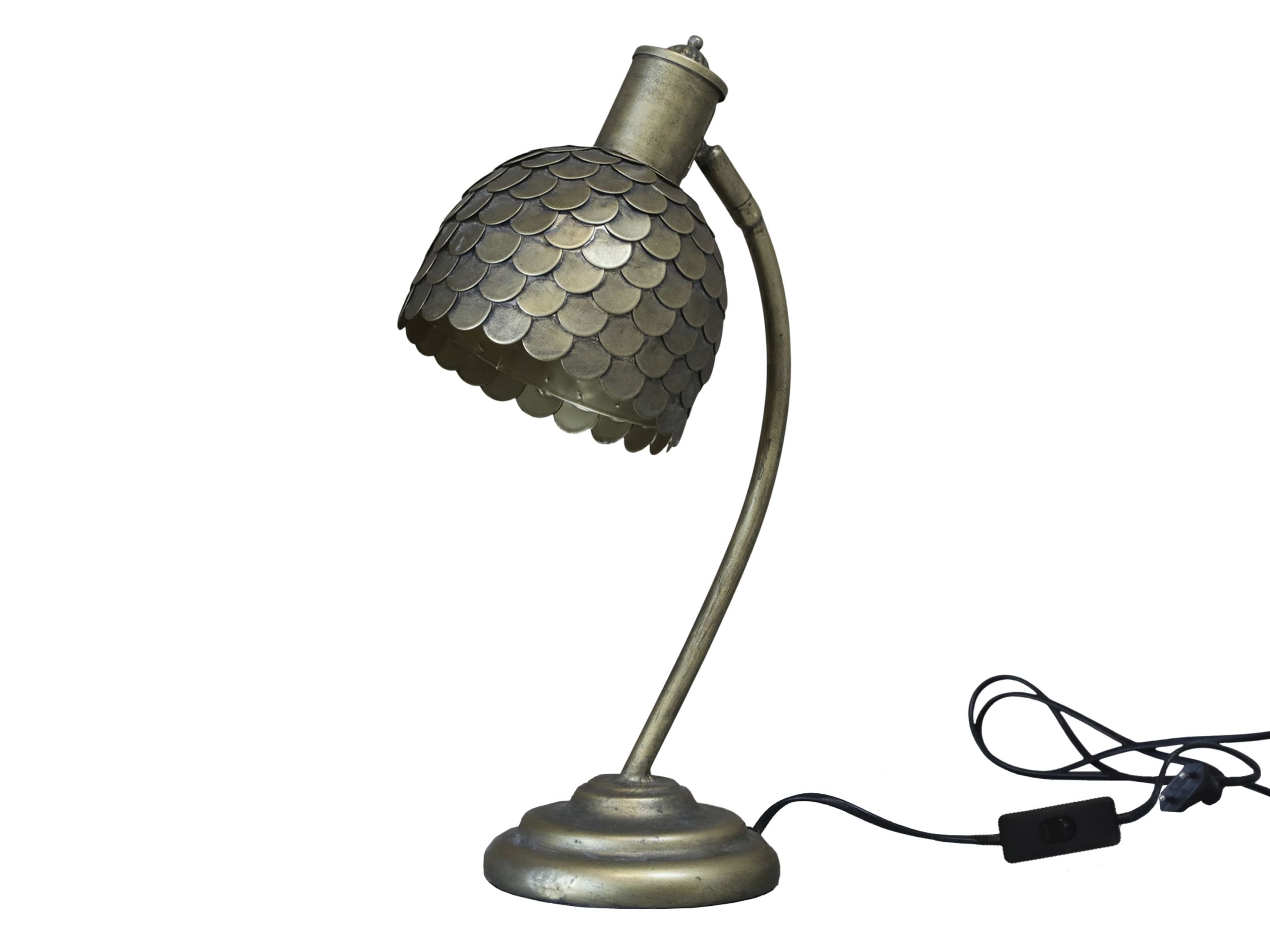 Schreibtischlampe Dragon Scales Metall in Antik Messing Tischlampe