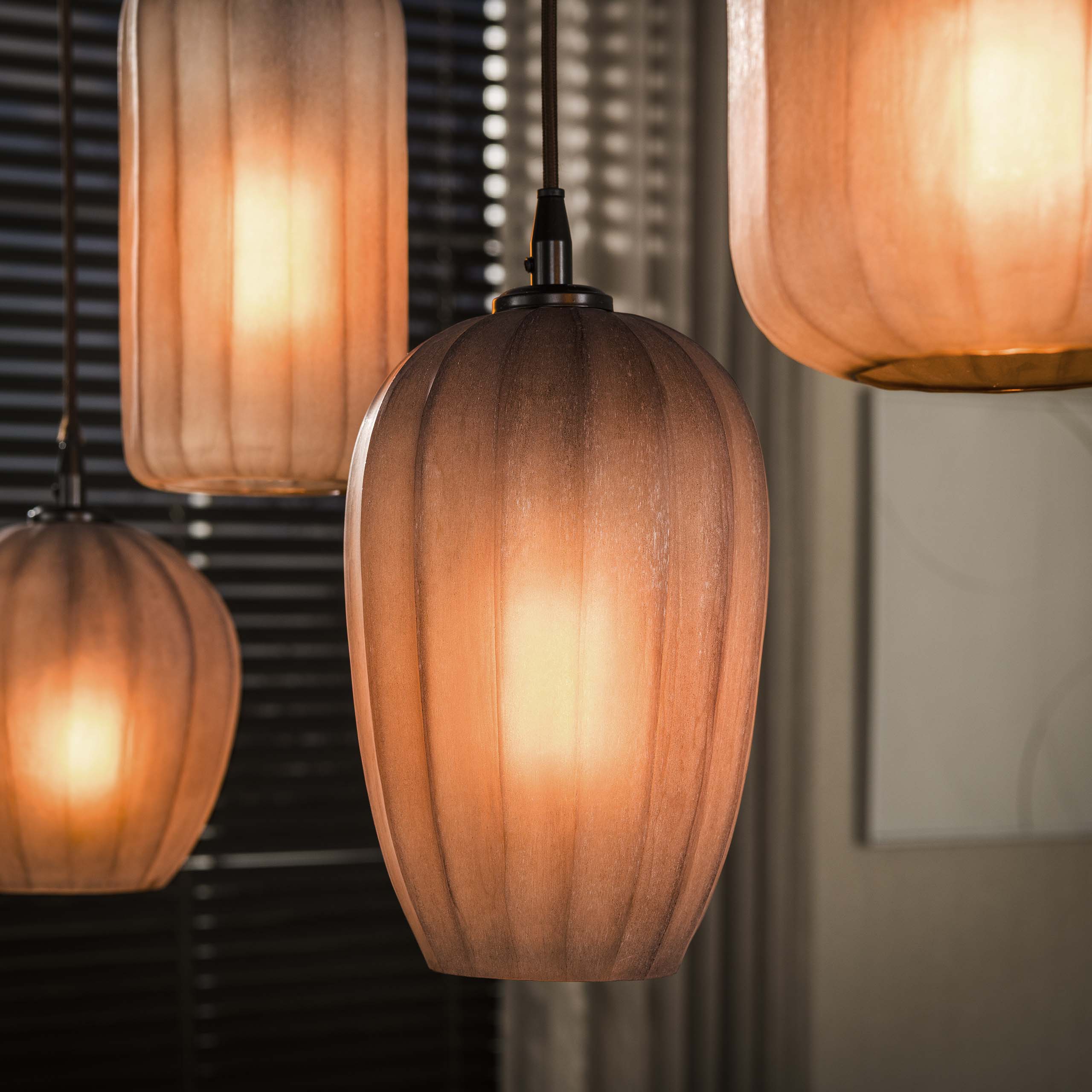 Retro Hängelampe Altura Frosted Glas 5 Schirme