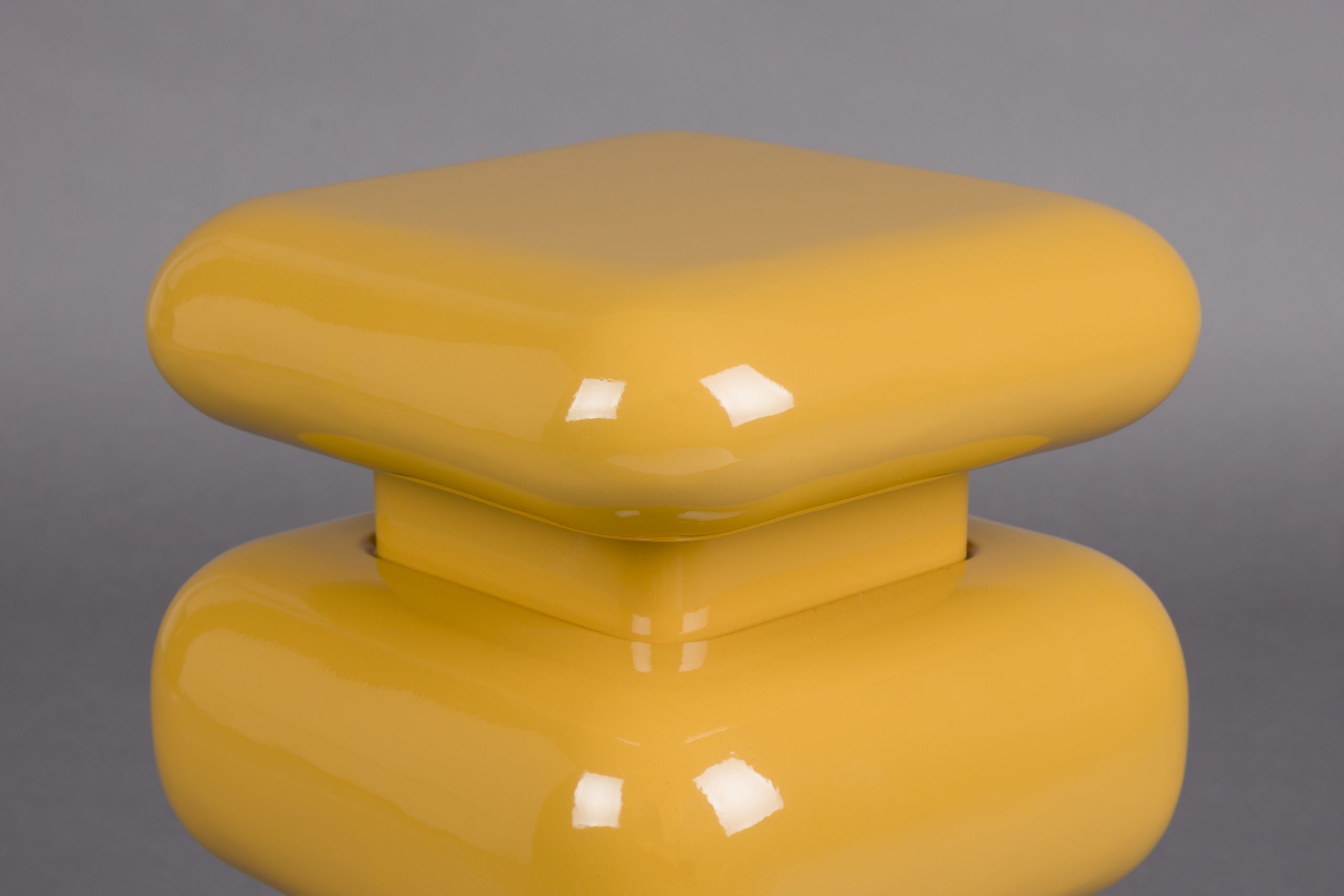 Retro Hocker Beistelltisch Stubby 70's Metall Gelb