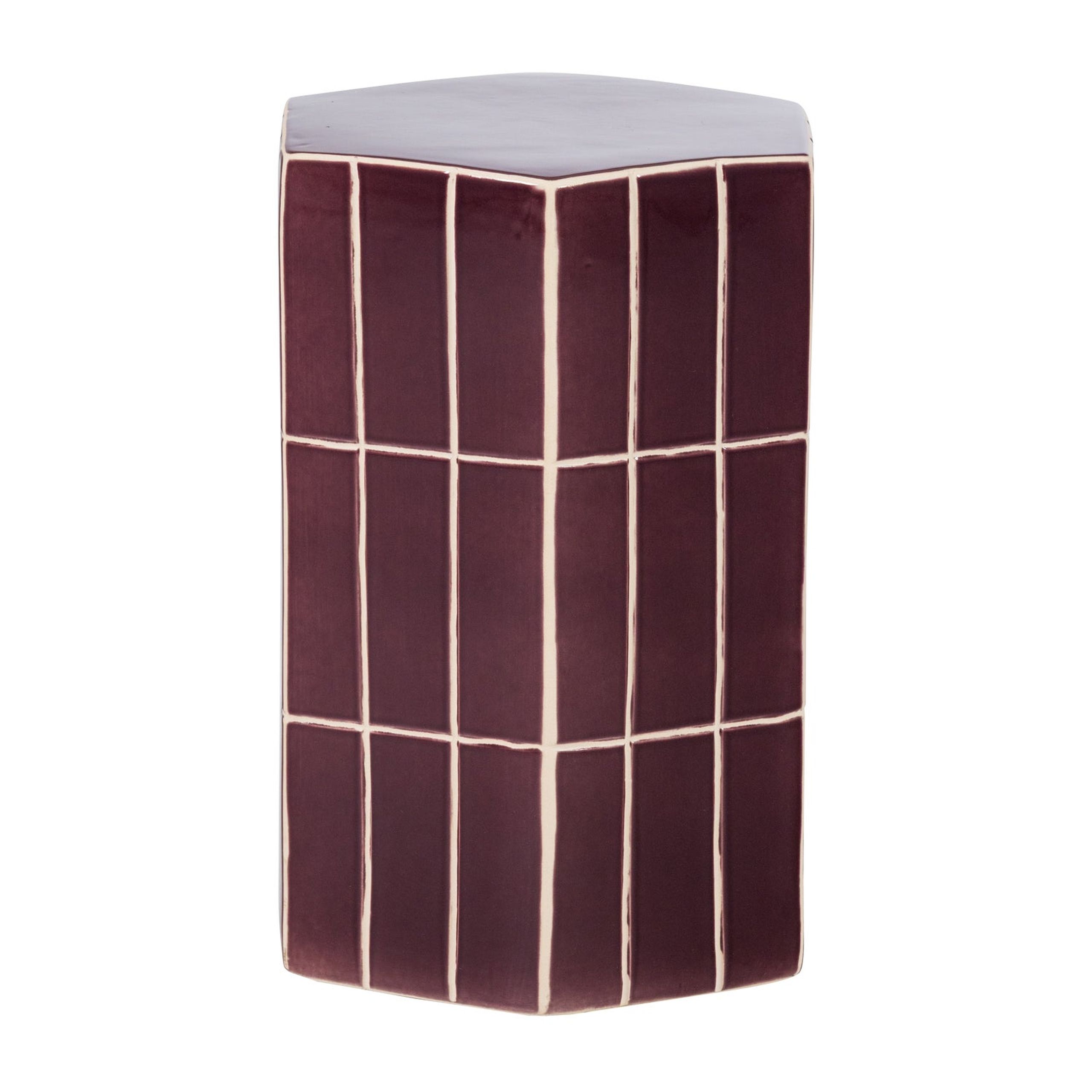 Retro Beistelltisch Plu Keramik Geometrisch Lila