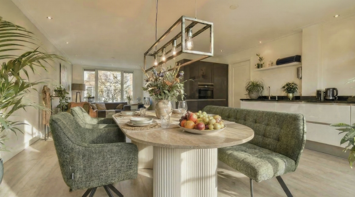 Esstisch Bari Travertin Keramik Metall 160 cm