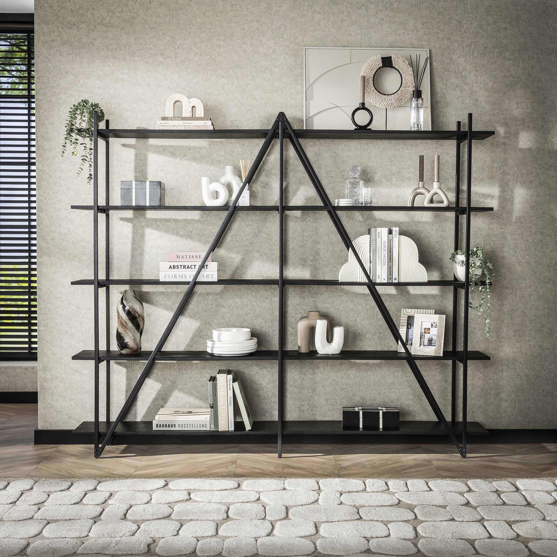 Industrial Regal Bücherregal Piega Metall Anthrazit 130/140/220 cm