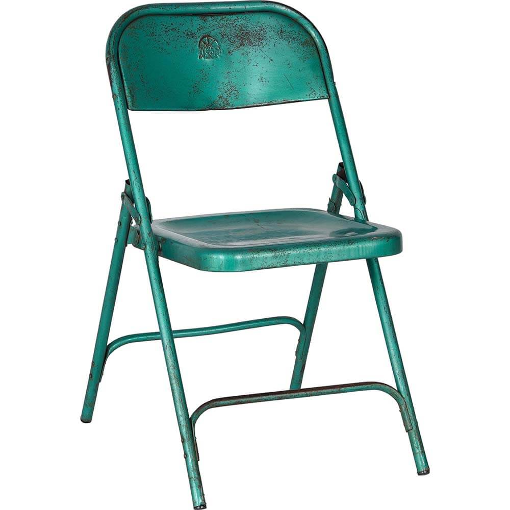 Vintage Klappstuhl Easy Balkonstuhl Esszimmerstuhl Aquablau
