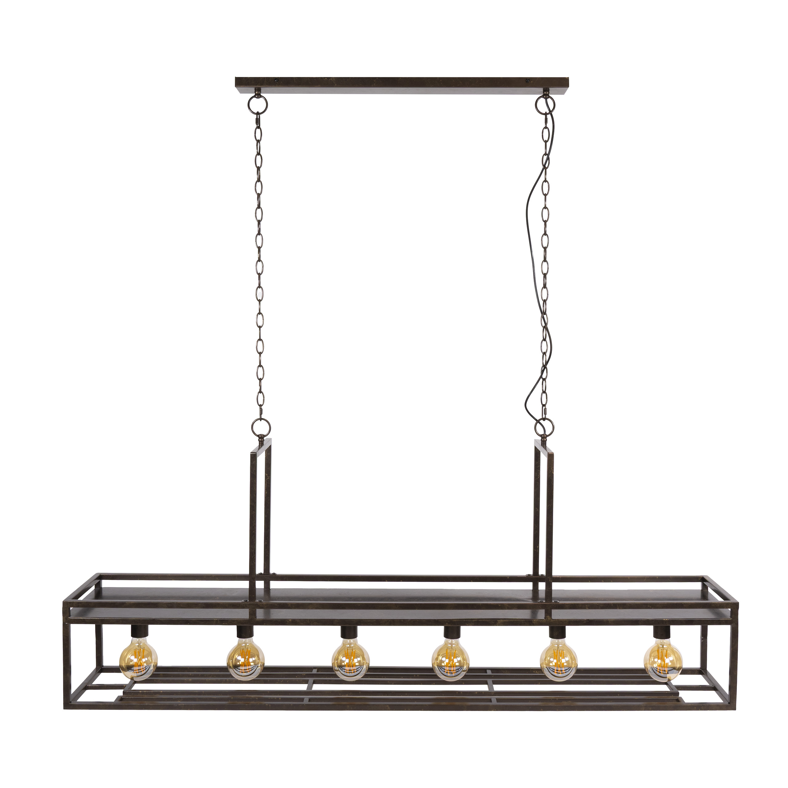 Industrial Hängelampe Decorate mit Ablage und Gläserhalter Gastronomie 160 cm