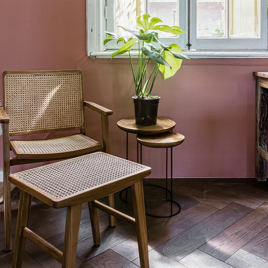 Esszimmerstuhl Armlehnstuhl Nova Teak Rattan Wiener Geflecht