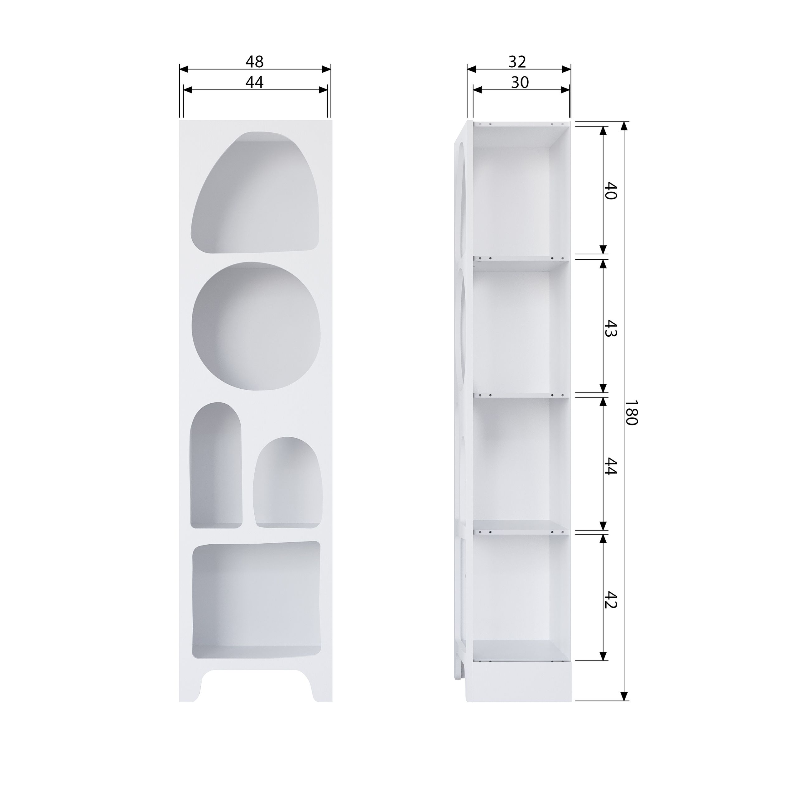 Retro Regal Organic Caz Kabinett in weiß in zwei Größen