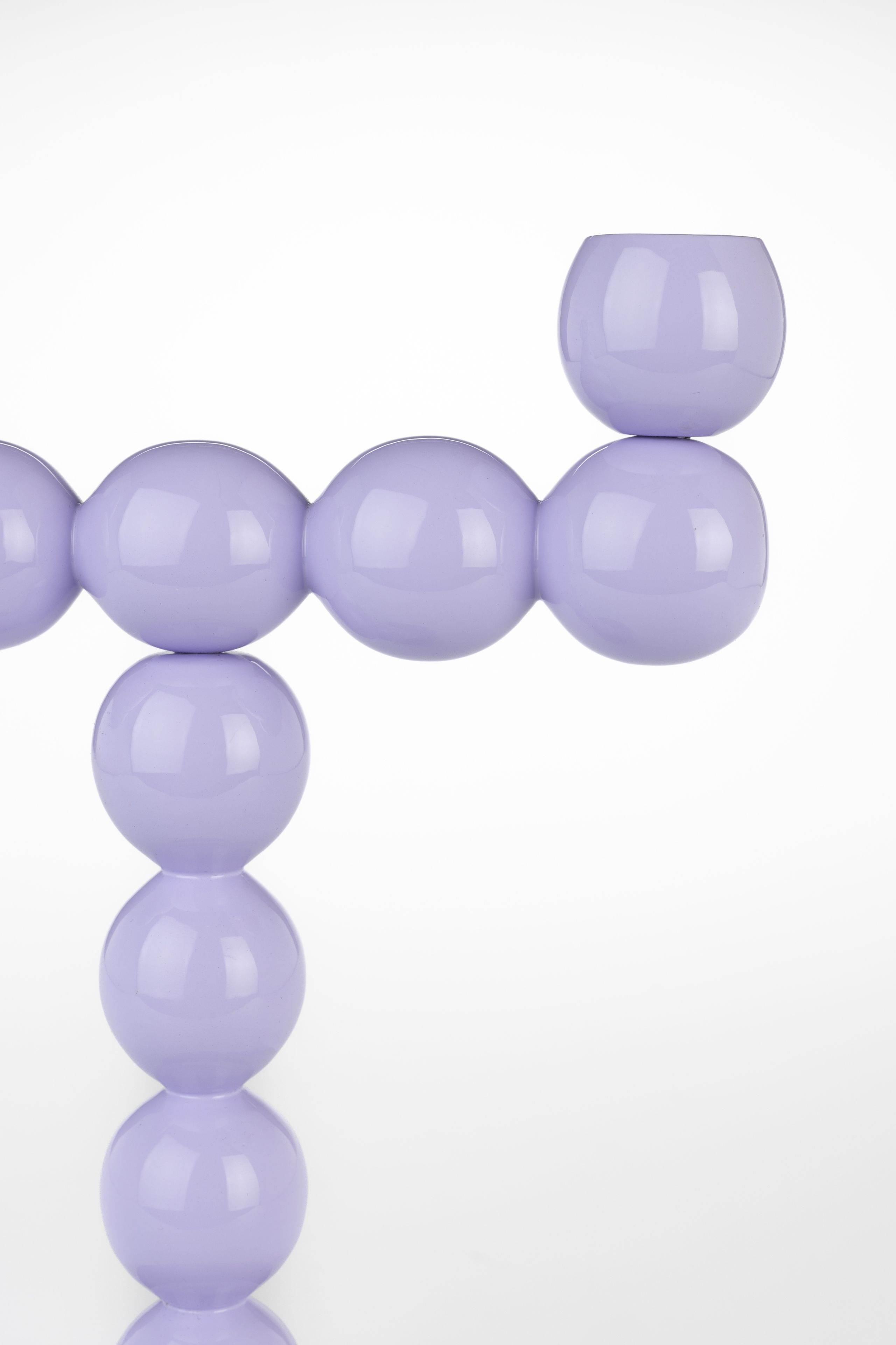 Retro Kerzenständer Bubbles Two Shiny Lilac Metall