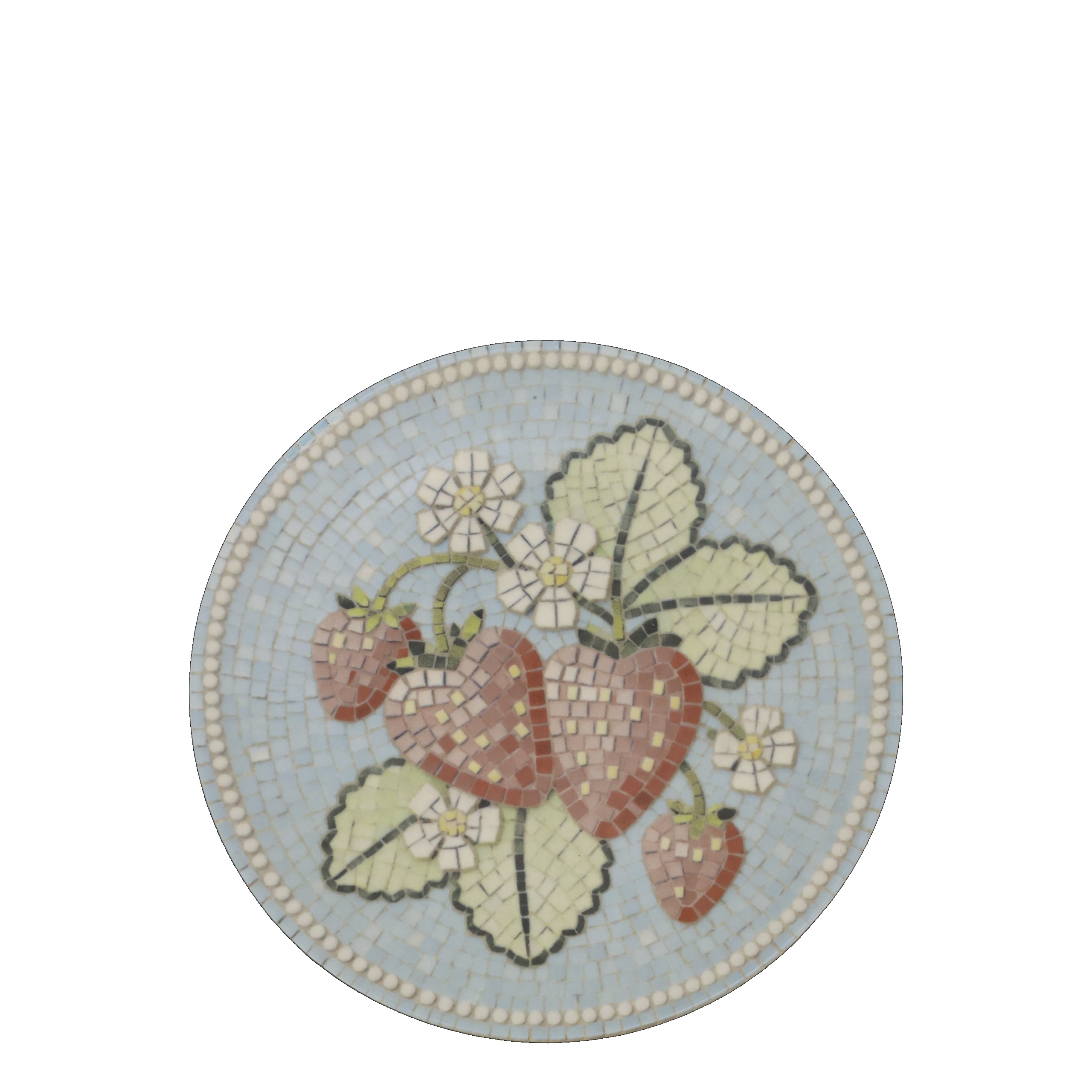 Mediterranes Mosaik Tablett Teller Steingut Chartres Erdbeeren