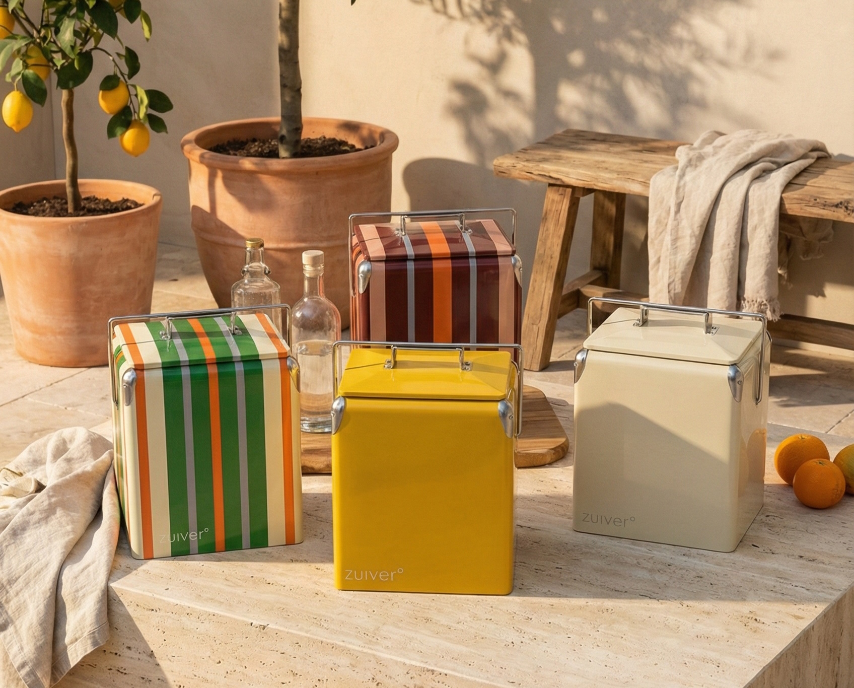 Kühlbox Kühlbehälter Cooler Be Wine mit Flaschenöffner in vier Farben