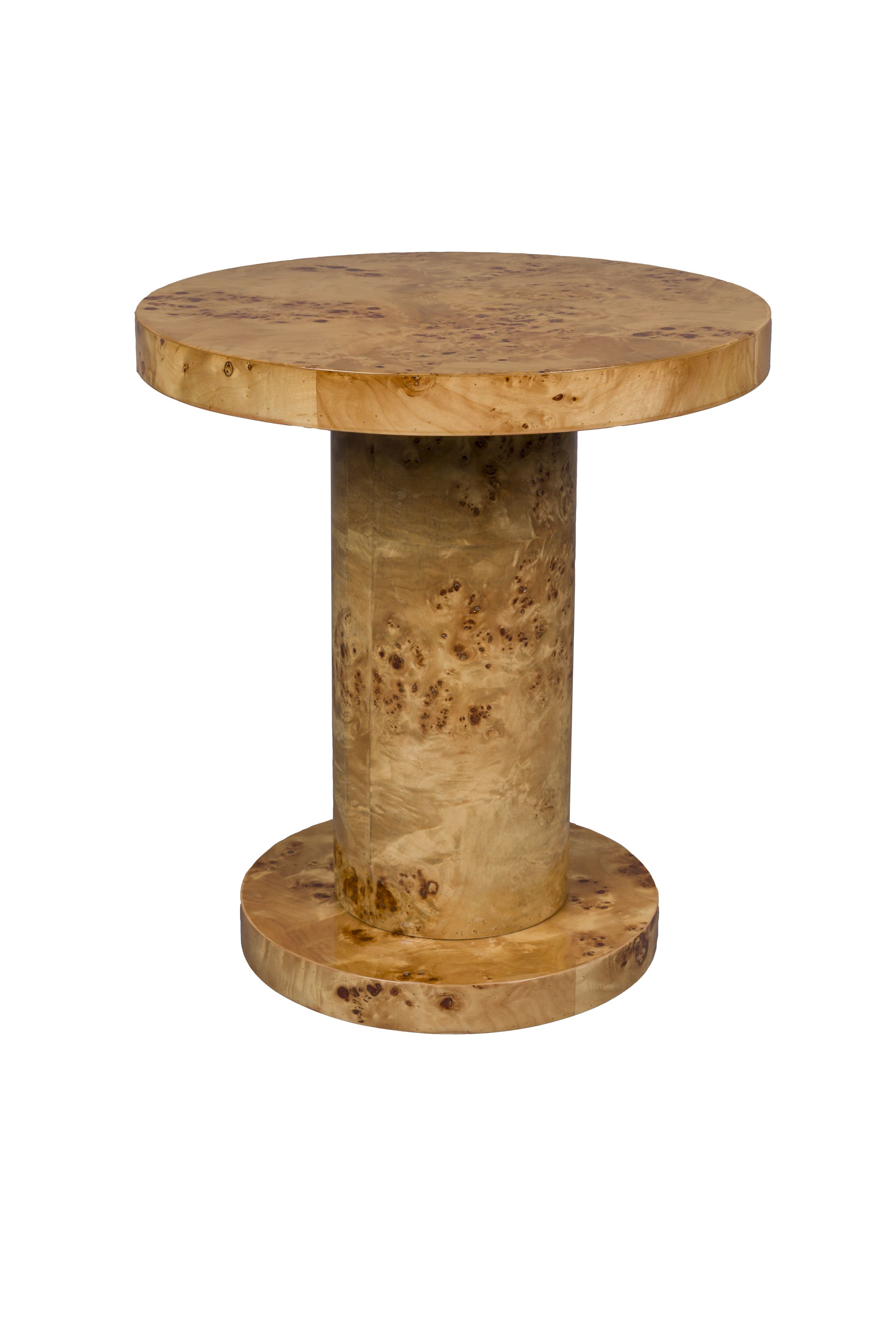 Retro Couchtisch Beistelltisch Quinn Wurzelholzfurnier 51 cm