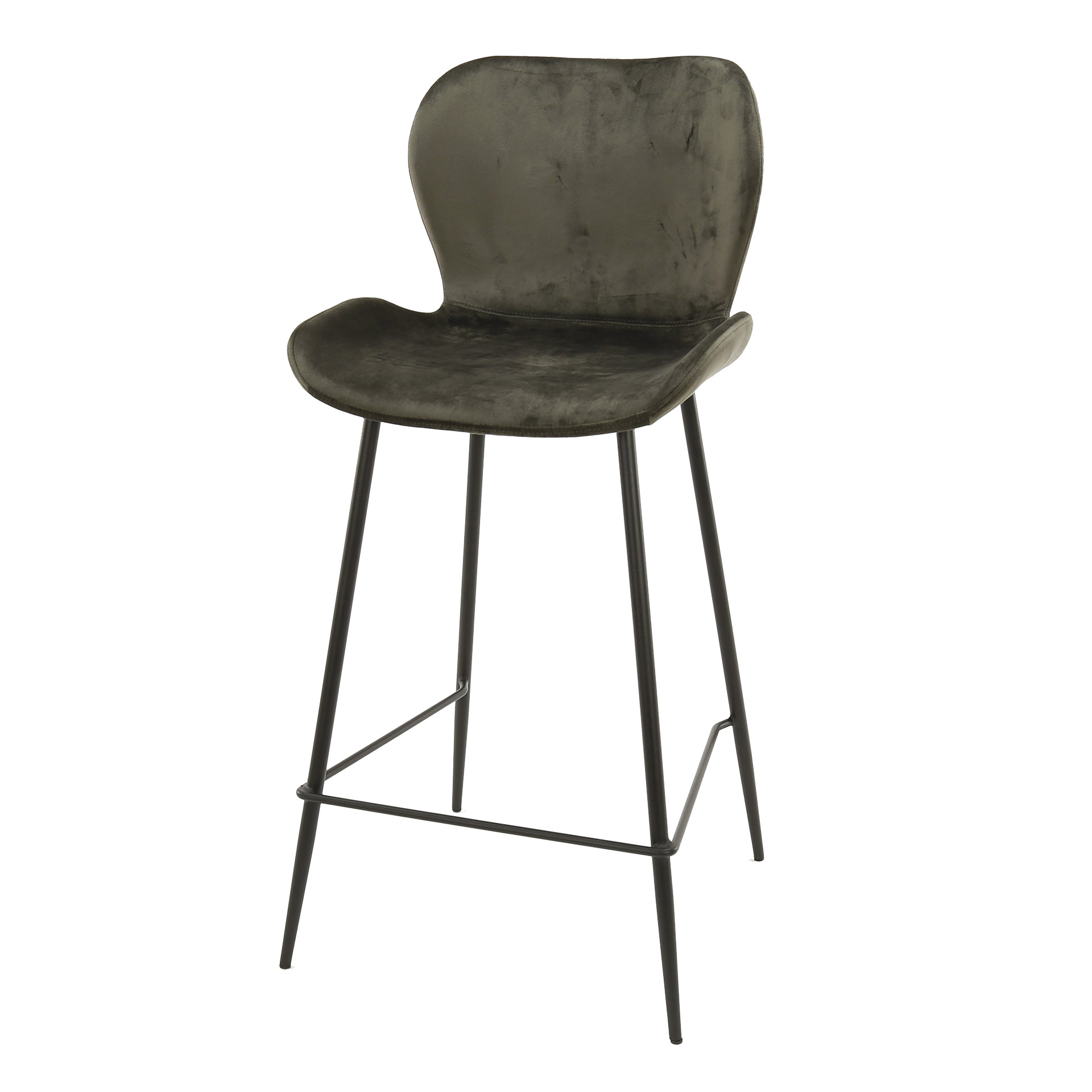 Retro Barhocker Barstuhl Velvet Samt Anthrazit