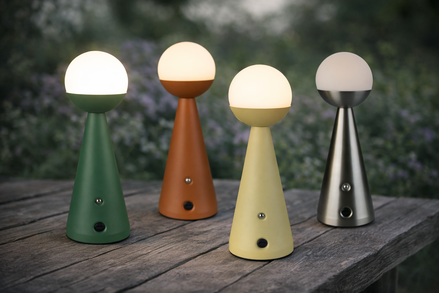 Retro LED Tischlampe Bello dimmbar Mid-Century-Design Grün