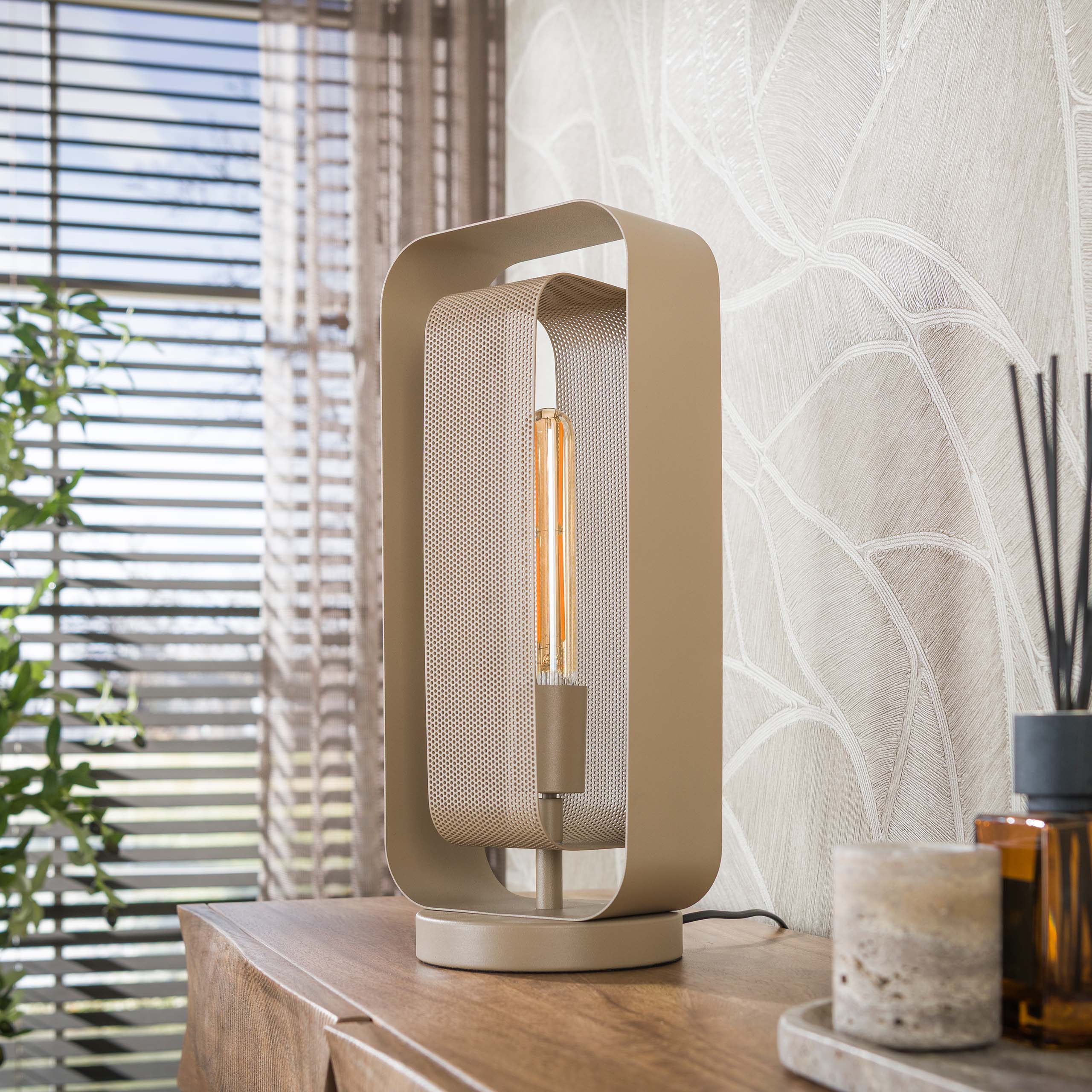 Tischlampe Mesh Rotate Metall drehbar beige