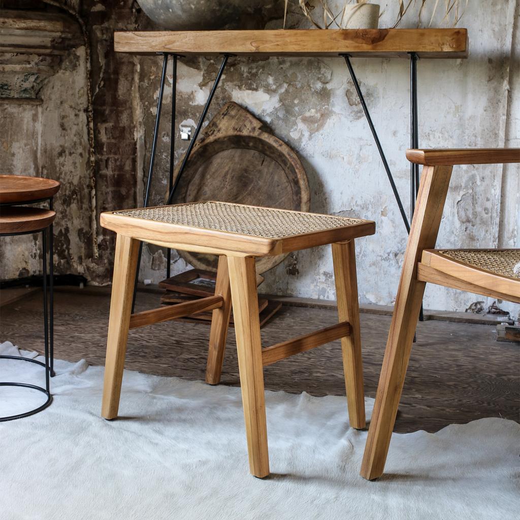 Esszimmerstuhl Armlehnstuhl Nova Teak Rattan Wiener Geflecht