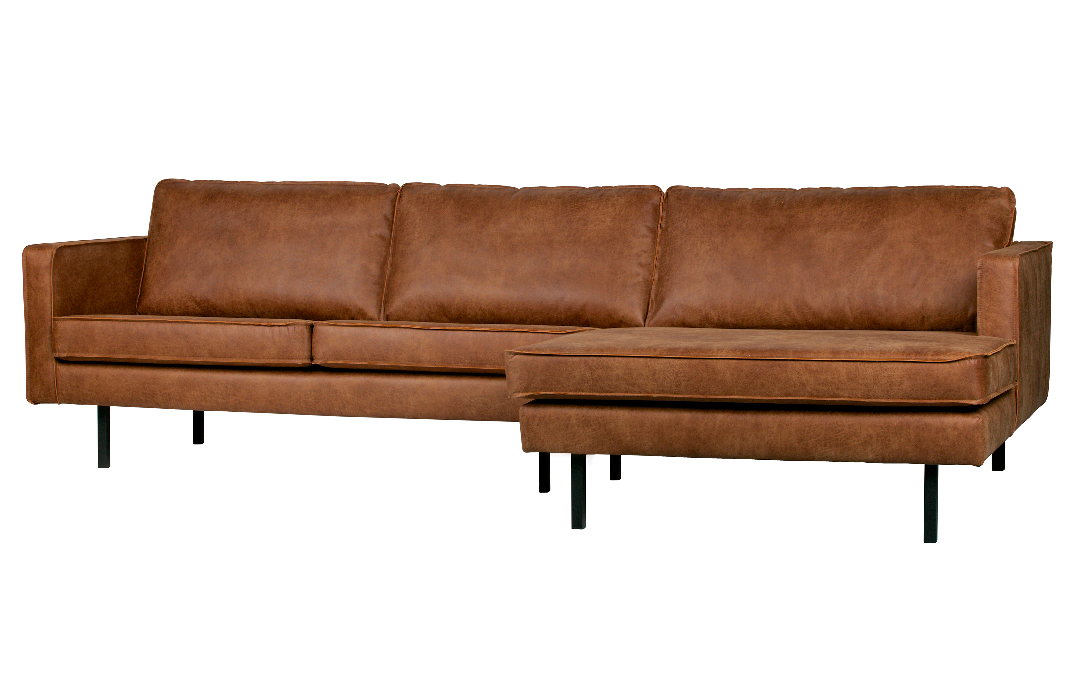 Ecksofa Leder Rodeo 3-Sitzer Cognac Rechts oder Links 300/160