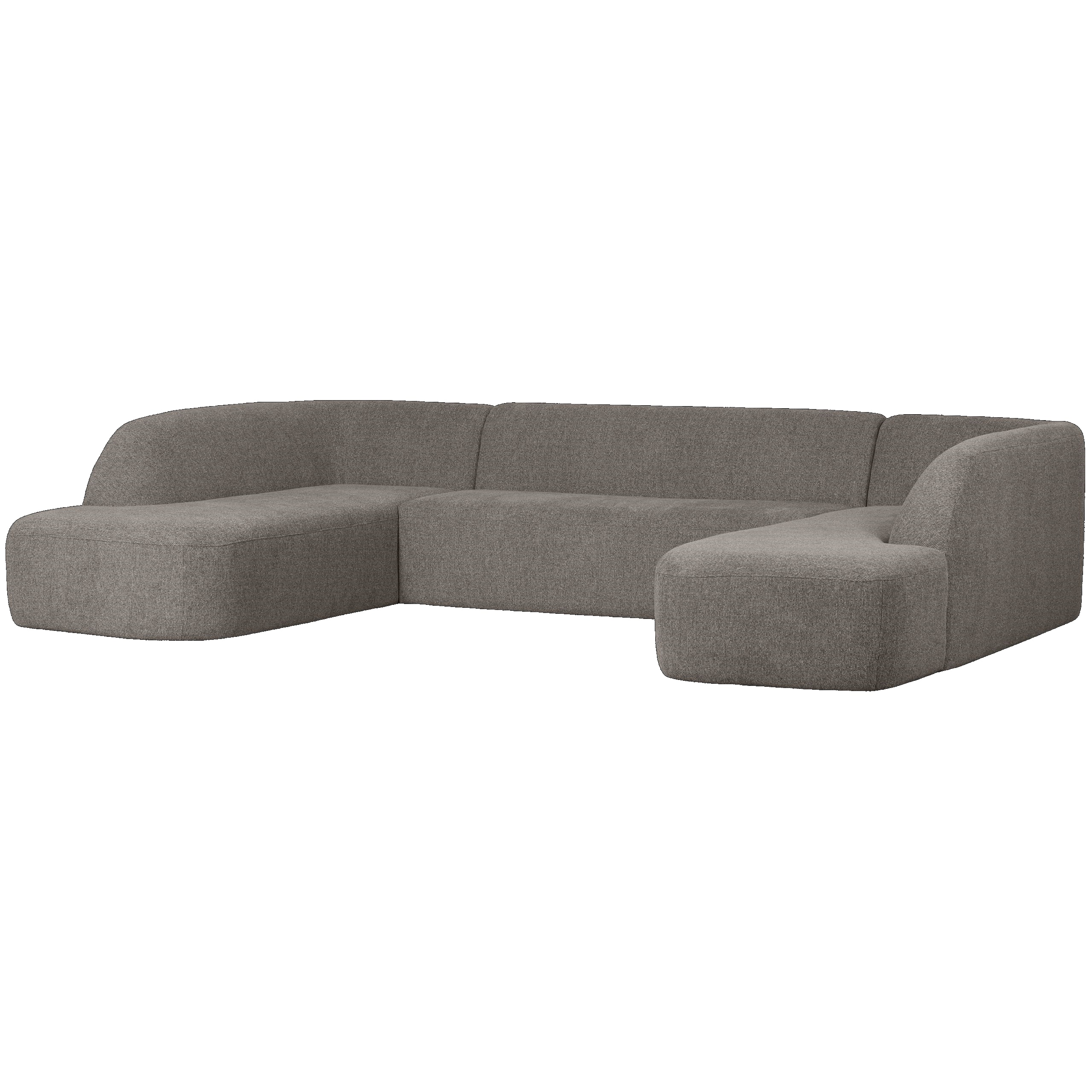 Retro Sofa Couch Sloping U-Form Organic Grau