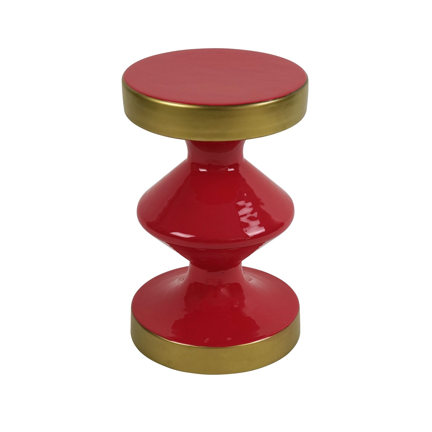 Retro Pop Beistelltisch Glam Metall Rot