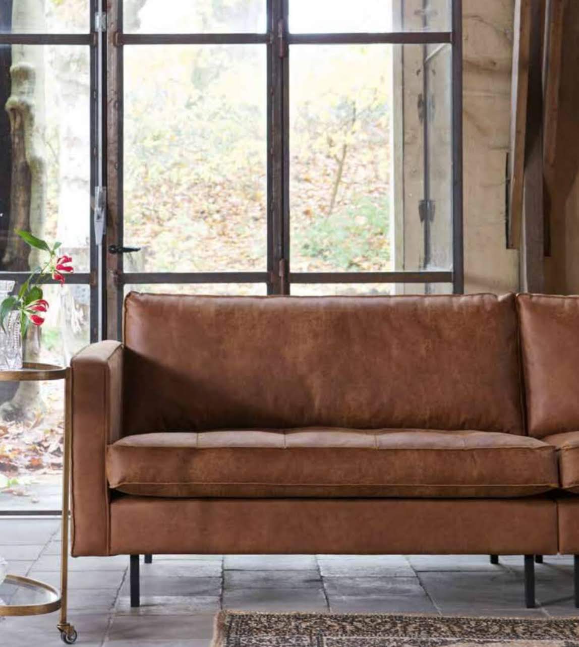 Ledersofa Rodeo 3-Sitzer Cognac 280