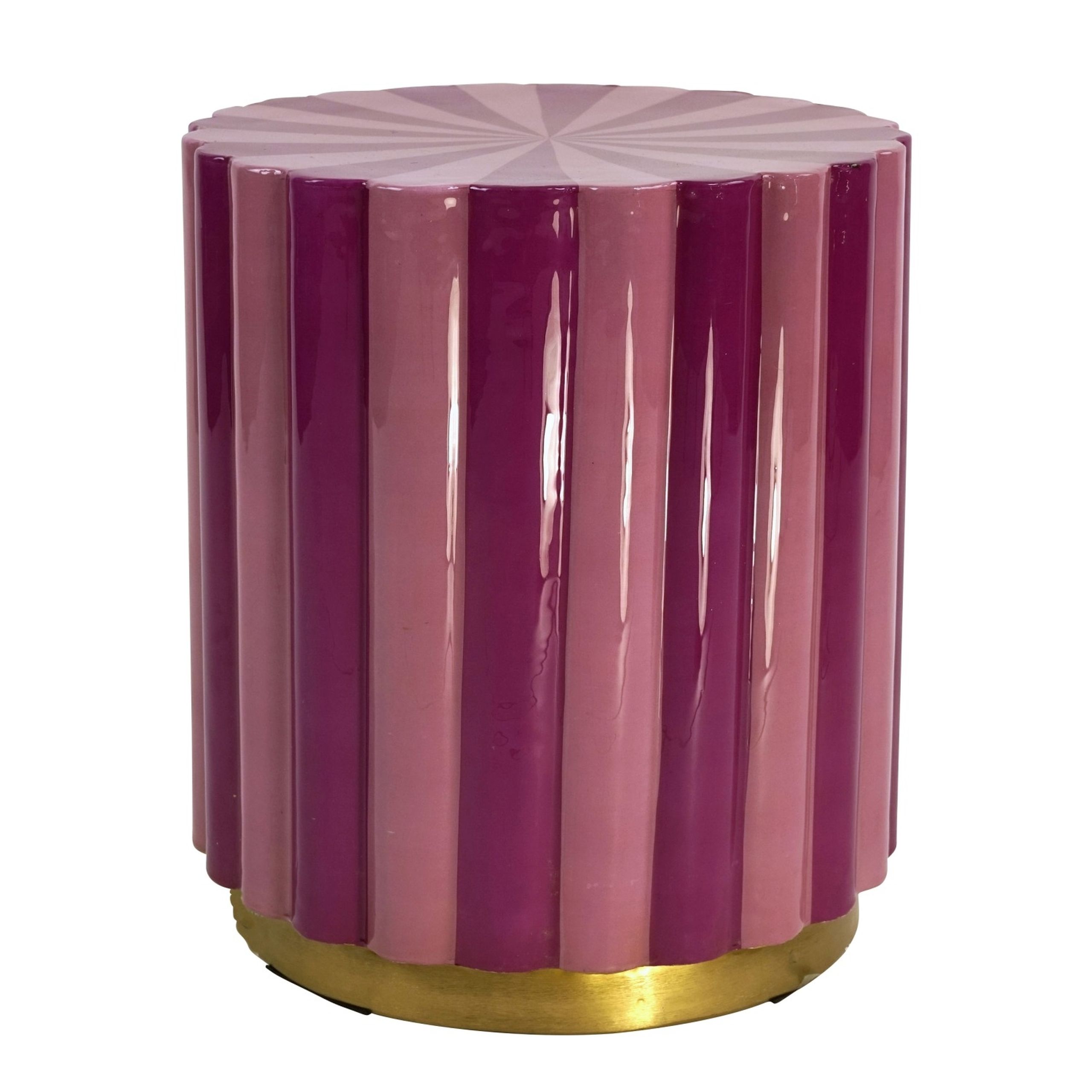 Retro Hocker Beistellltisch Candy Pink emailliert