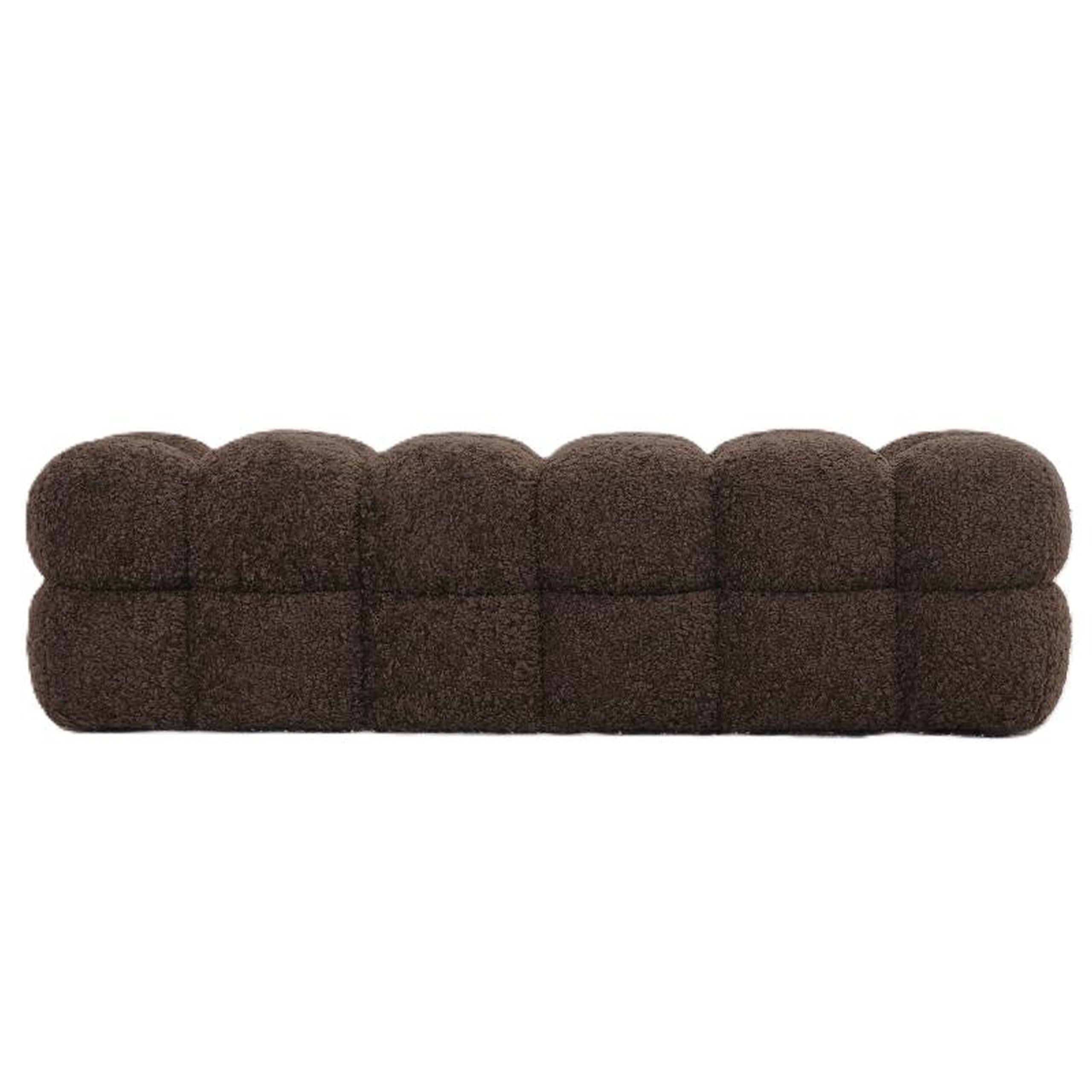 Retro Sitzbank Teddy Bouclé in coffee 160 cm