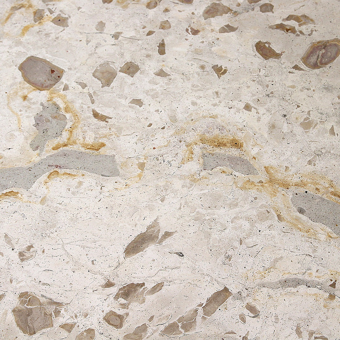 Retro Couchtisch Marble Marmor Holz oval Cream