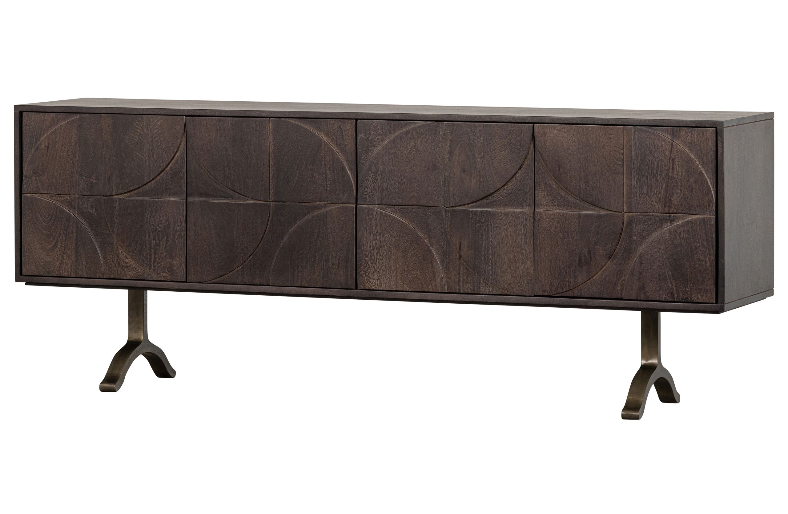 Retro Sideboard TV-Board Draw Mangoholz Walnuss-Finish