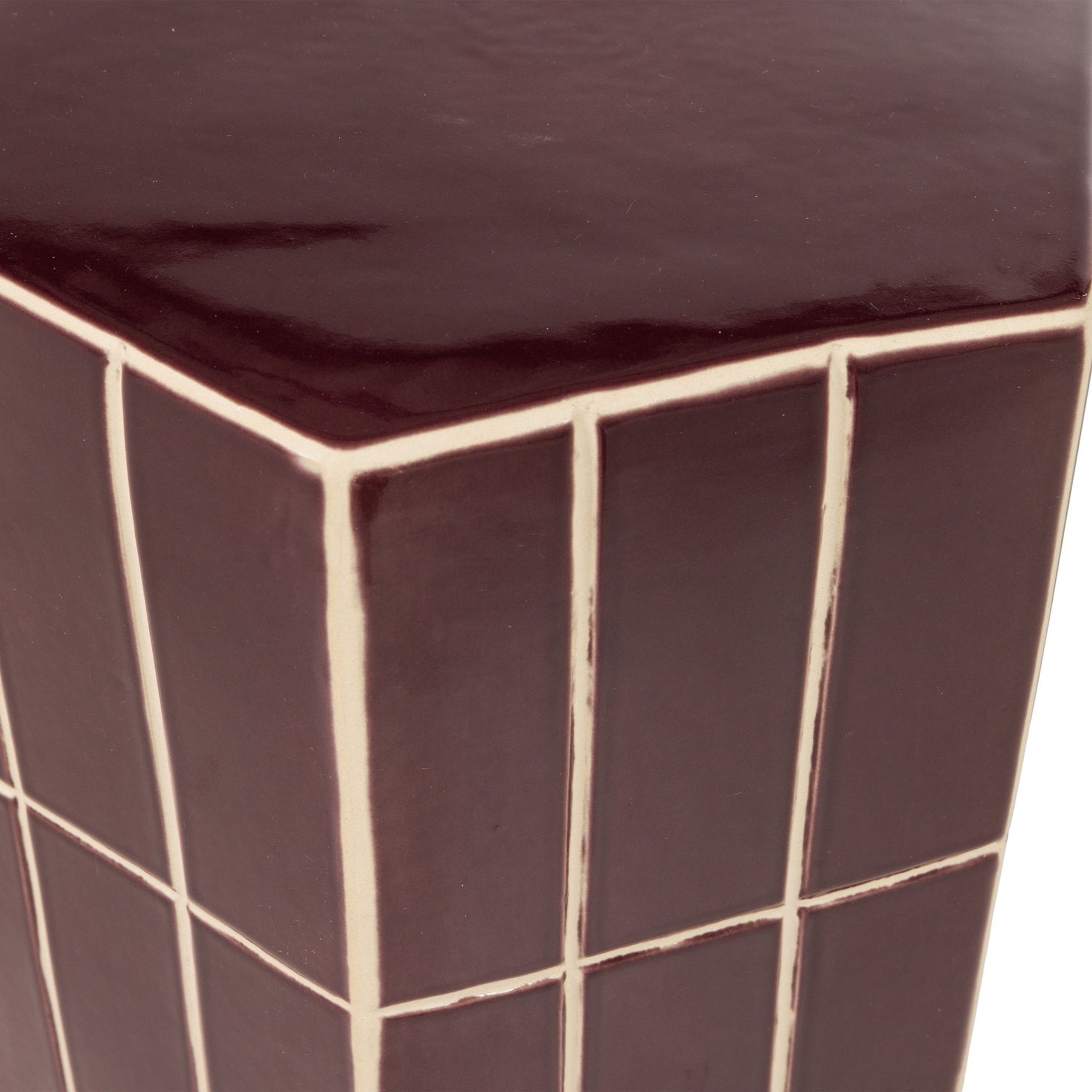 Retro Beistelltisch Plu Keramik Geometrisch Lila