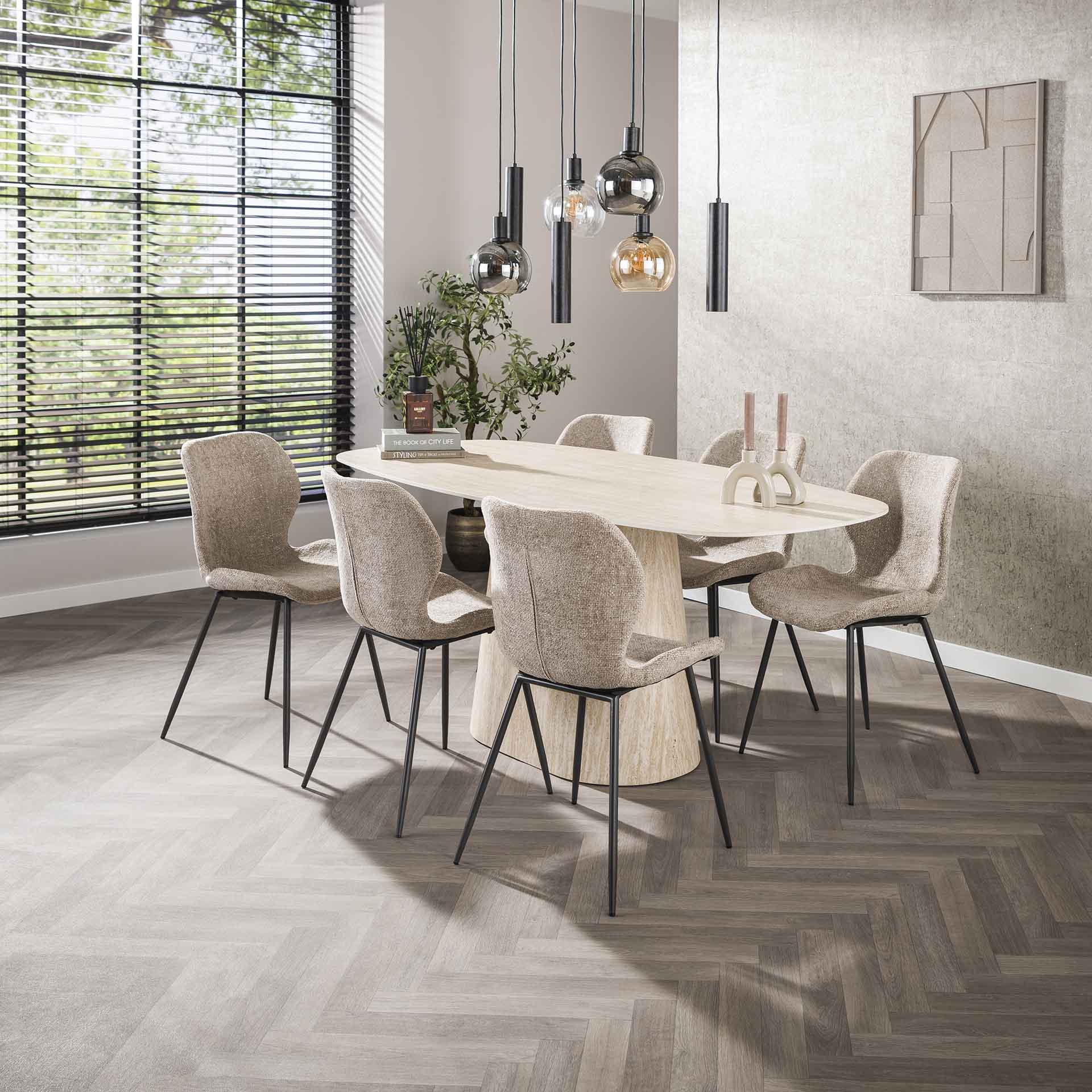 Retro Esstisch Centro 180 Travertin Keramik Retro Esstisch Centro 180 Travertin Keramik