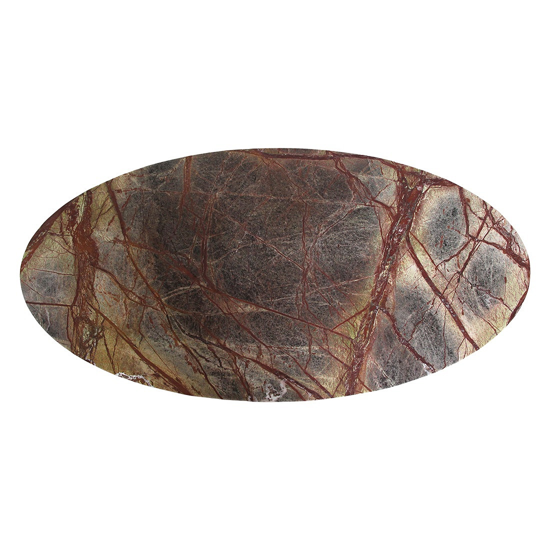 Retro Couchtisch Marble Marmor Holz oval Exzentrik