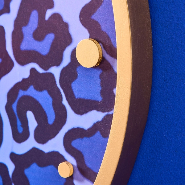 Retro Wanduhr Pop-Art Safari in Blau Retro Wanduhr Pop-Art Safari in Blau
