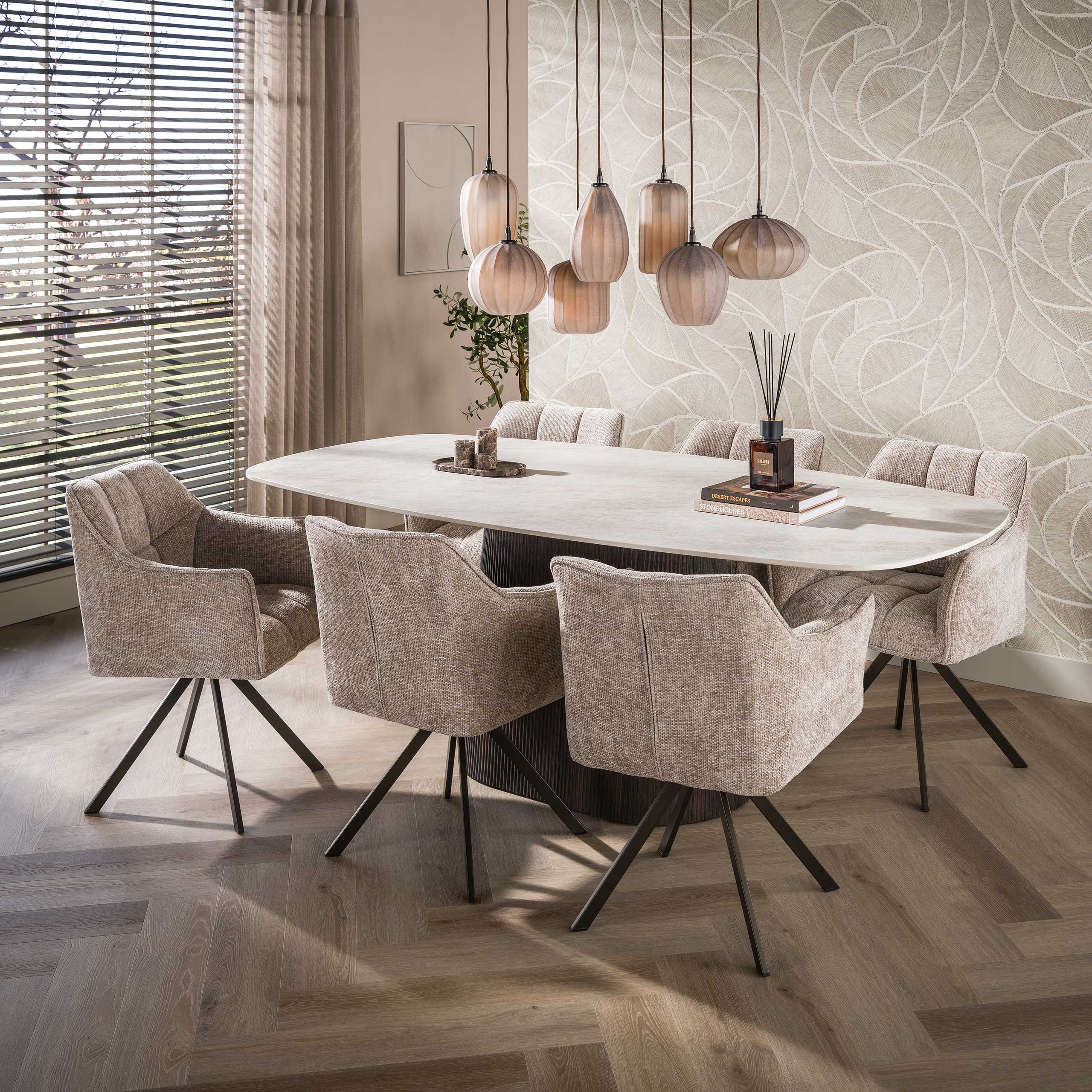 Retro Hängelampe Altura Frosted Glas 7 Schirme